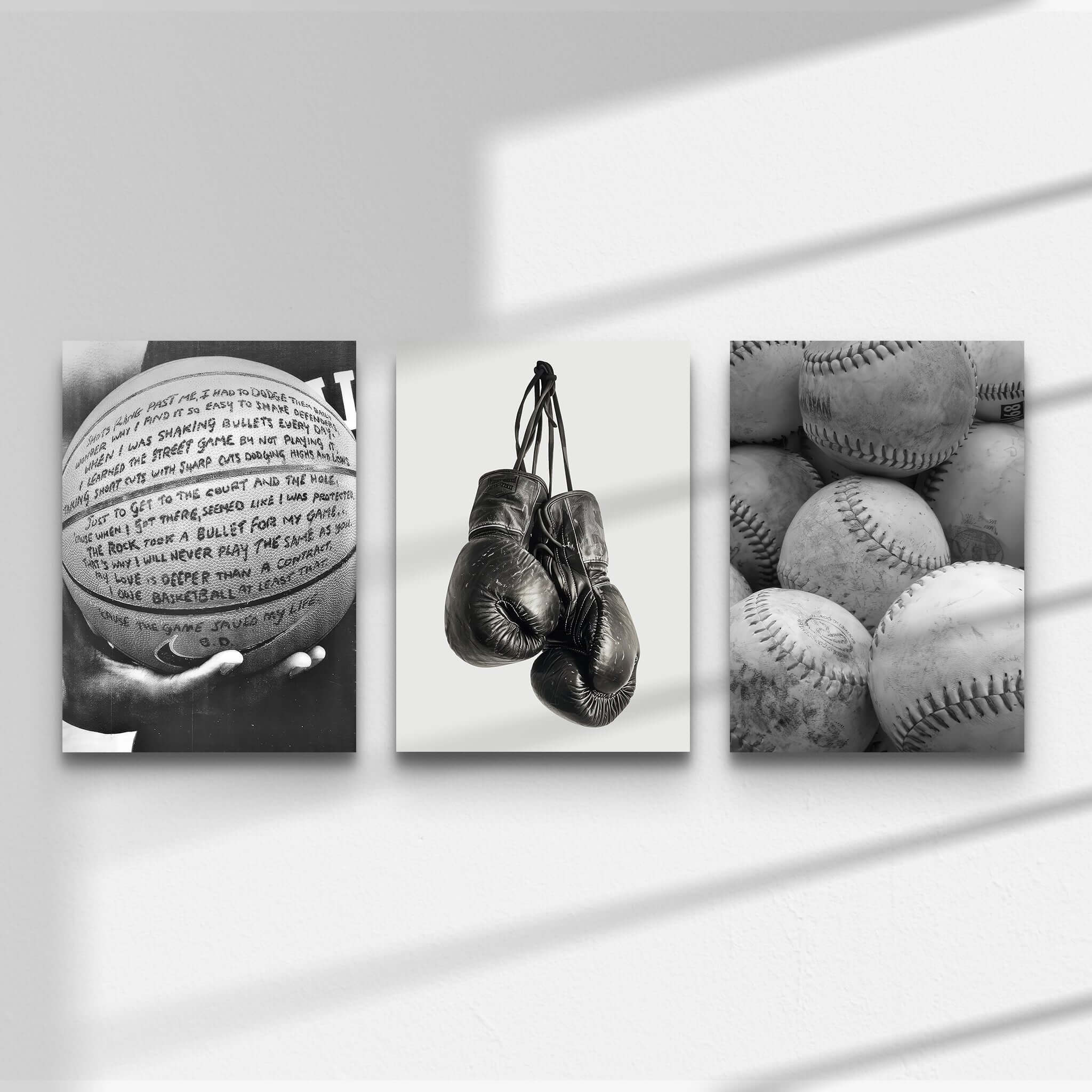 Black and White Sports Poster Set of 3 - Haus of Prints