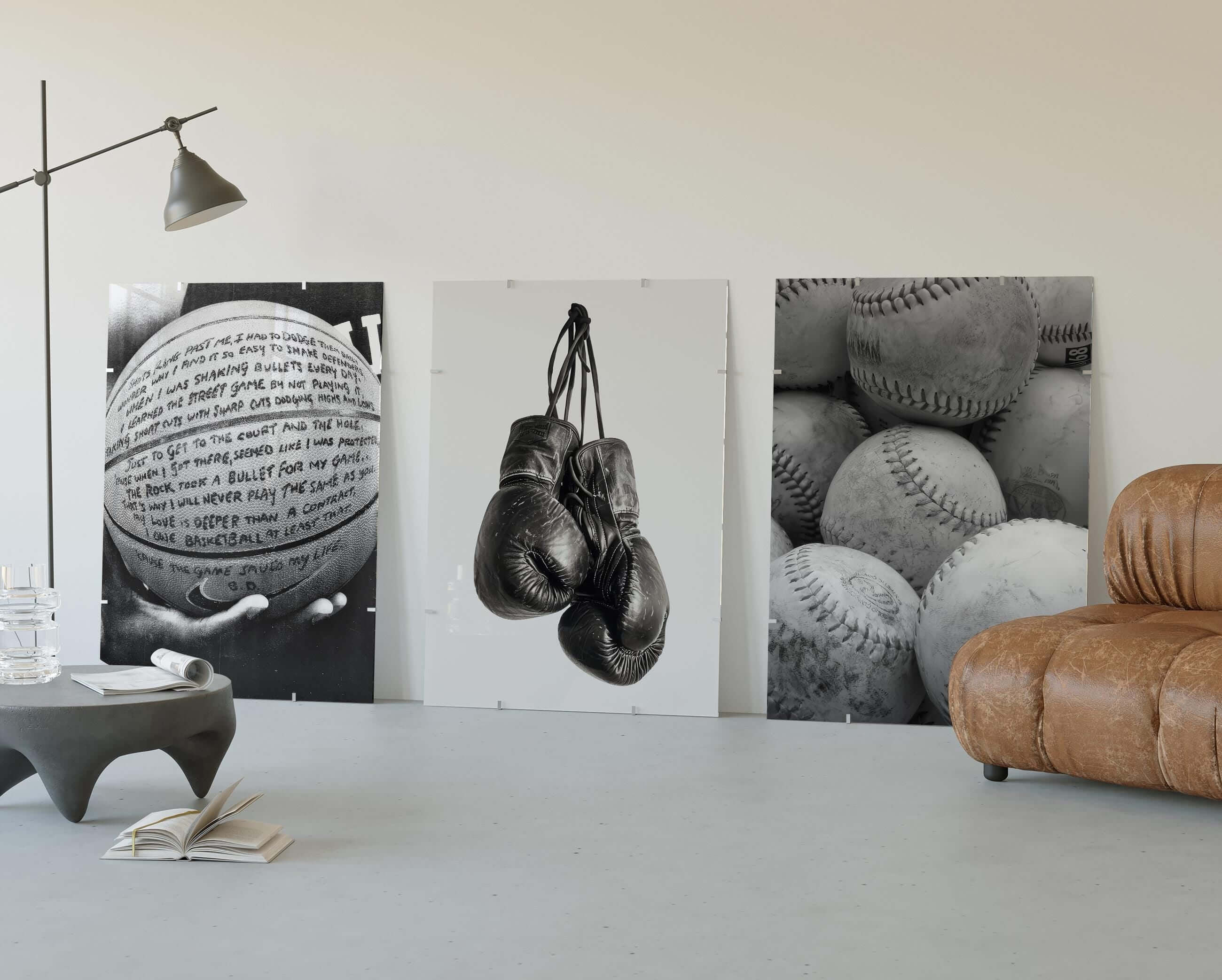 Black and White Sports Poster Set of 3 - Haus of Prints