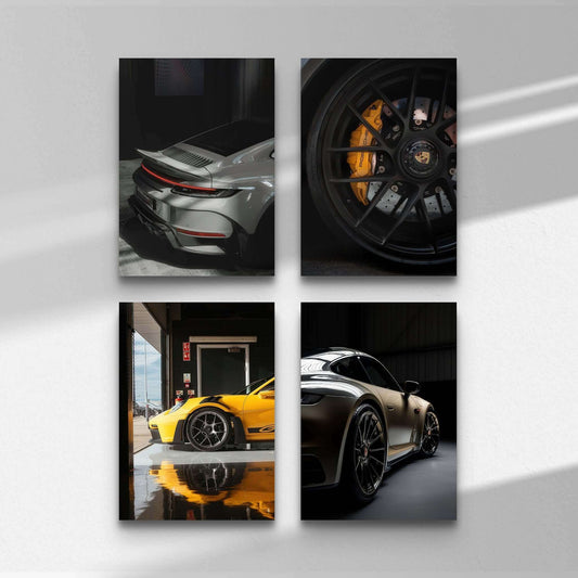 Porsche GT3 RS Wall Art Set of 4 - CARS Digital Wall Art Print - [collection_name] - Instant Download by Haus of Prints