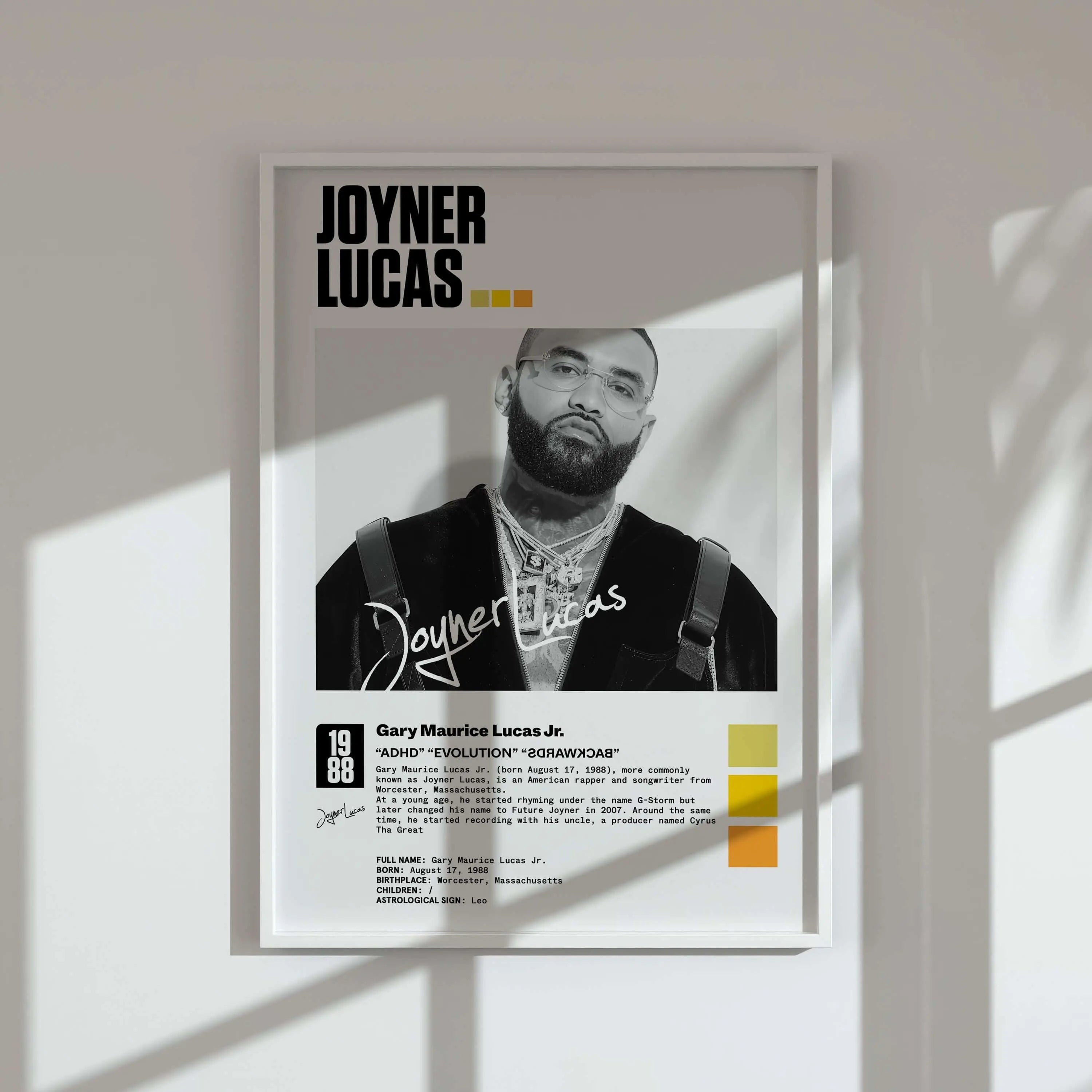Hip Hop Album Cover Poster Set of 3 featuring monochrome portrait art, modern digital prints for living room decor by Haus of Prints.