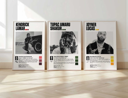 Hip Hop Album Cover Poster Set of 3 - MUSIC POSTERS Digital Wall Art Print - [collection_name] - Instant Download by Haus of Prints