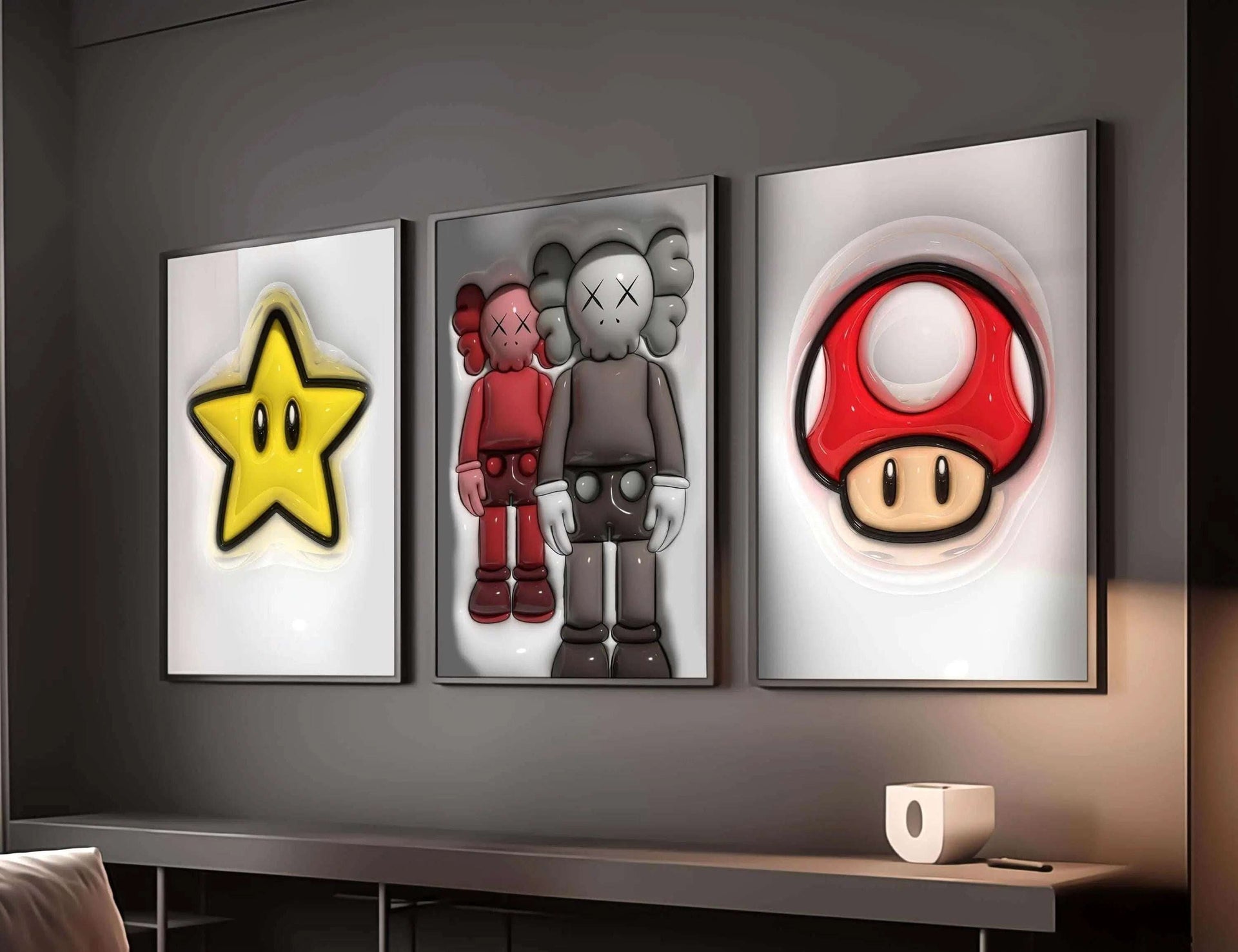 Hypebeast wall art print showcasing a colorful sneaker culture-inspired design, ideal for modern spaces.
