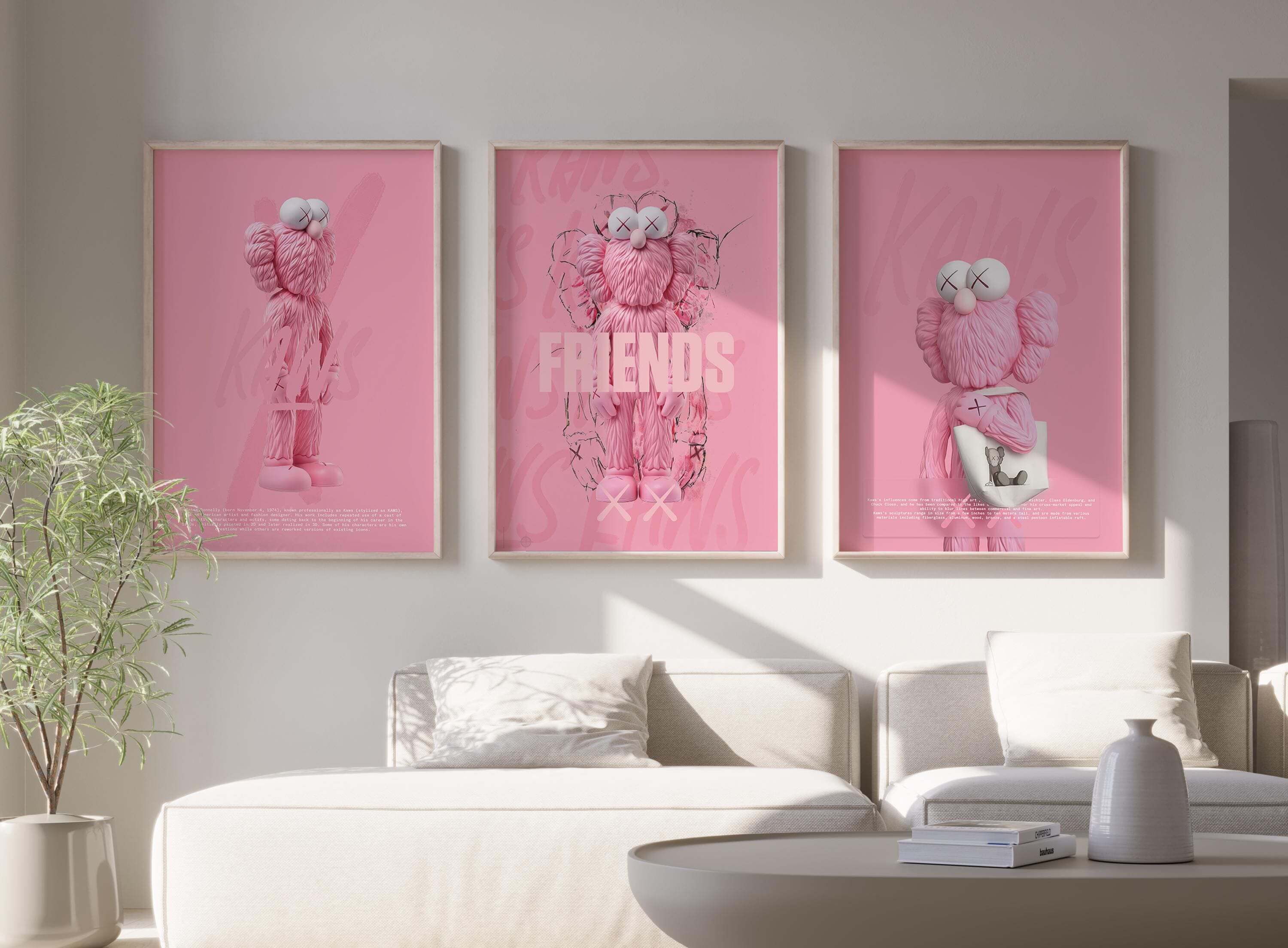Hypebeast Pink Wall Art Set of 3 - Haus of Prints