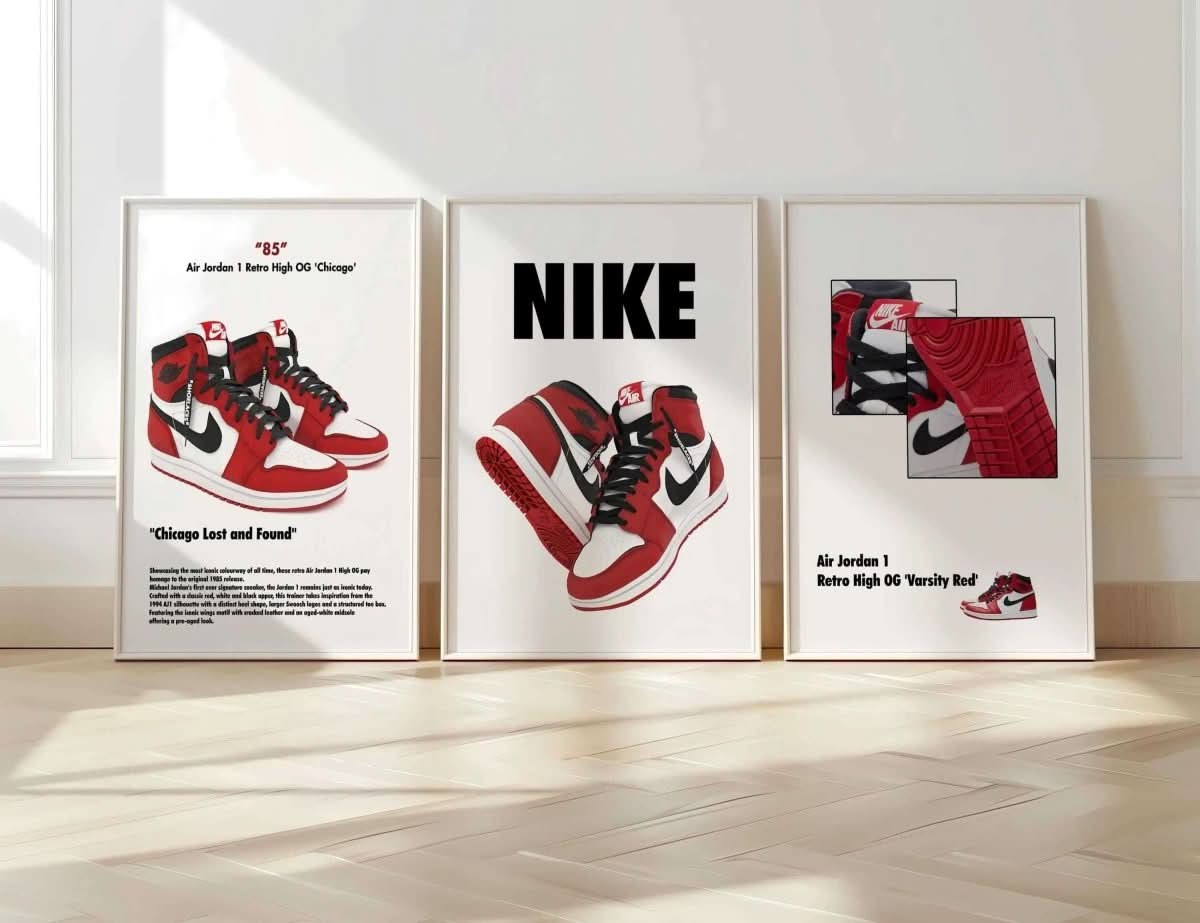 Close-up image of Hypebeast's sneaker poster showcasing unique graphic details and urban style.