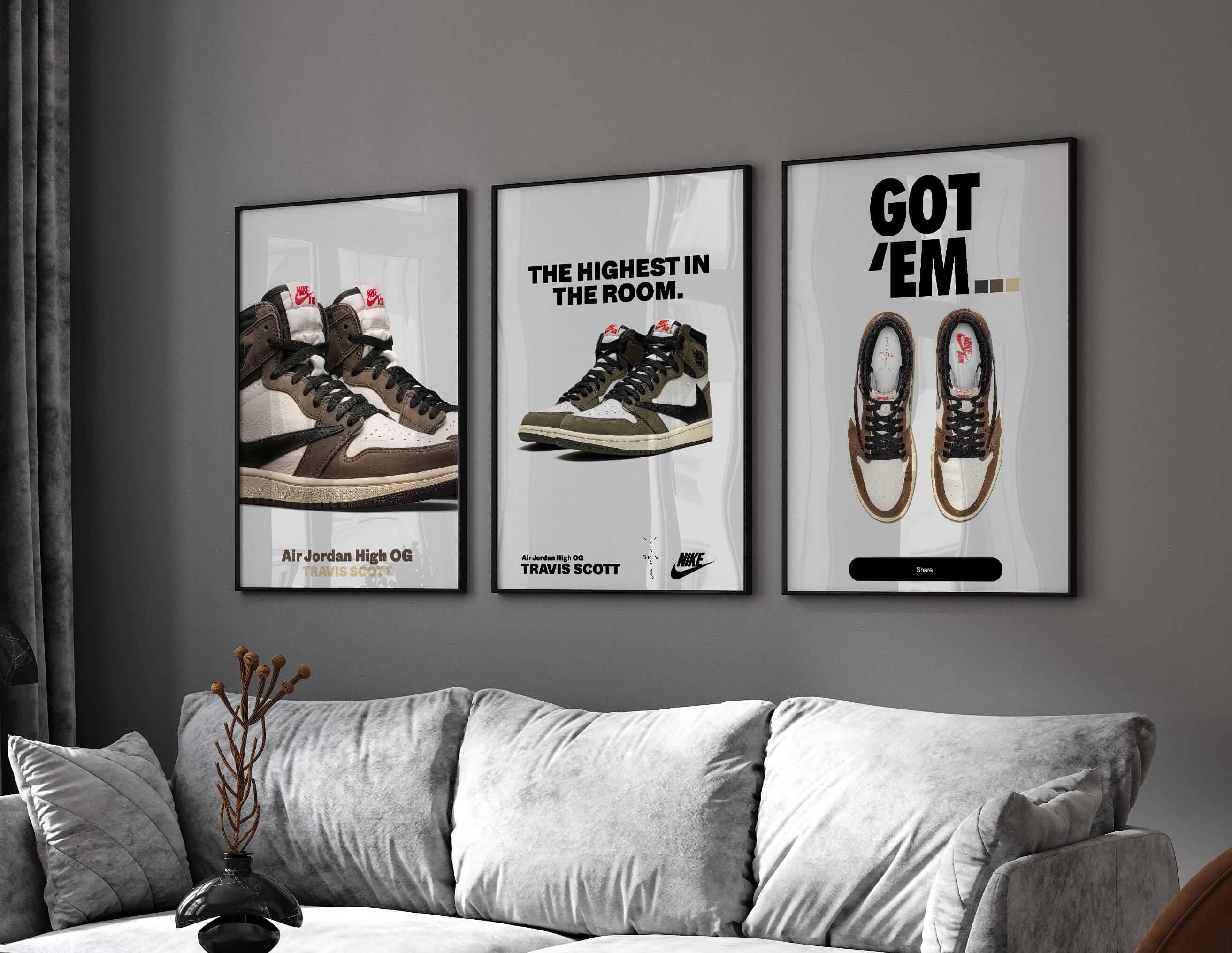 Hypebeast Sneaker Room Decor Set of 3 - Haus of Prints