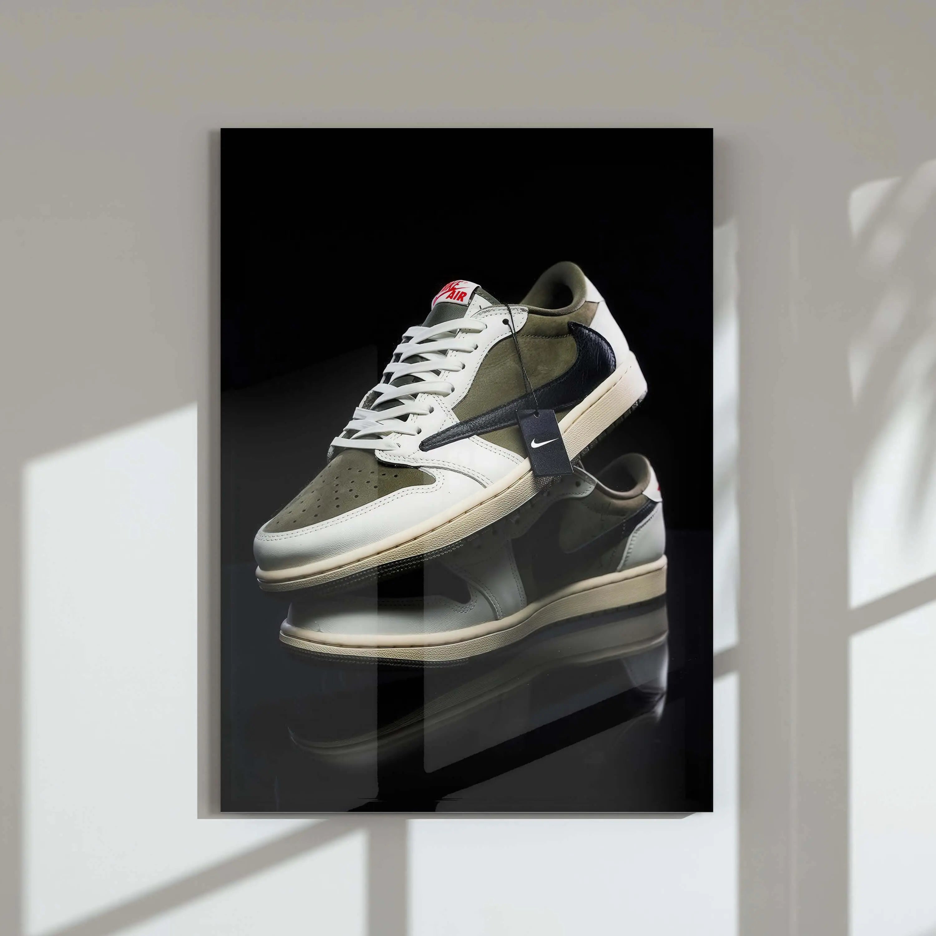 Hypebeast Urban Sneaker Poster Set of 3 featuring detailed sneaker art in digital wall art style, perfect for modern living room decor, Haus of Prints.