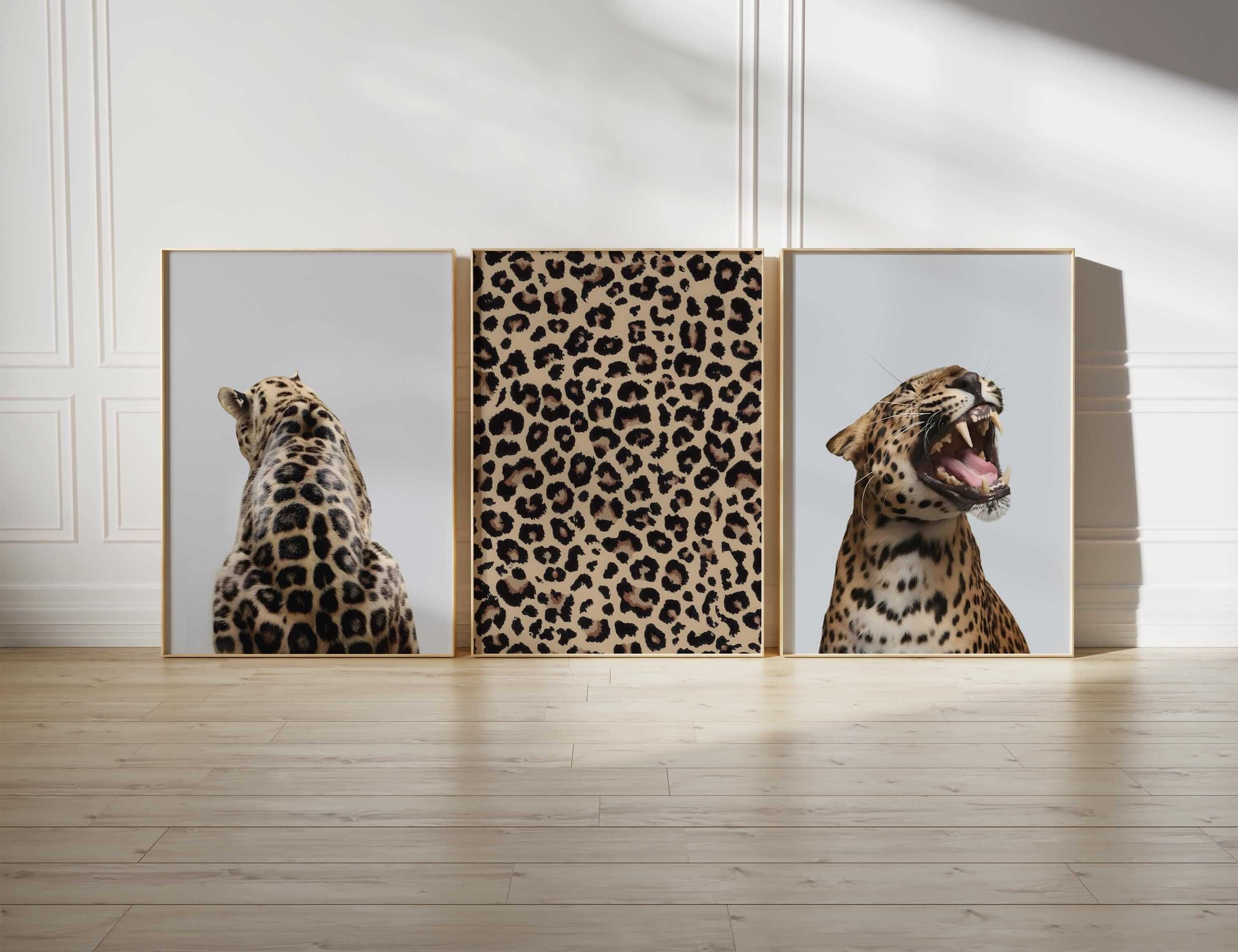 Leopard Design Wall Art Set of 3 - Haus of Prints