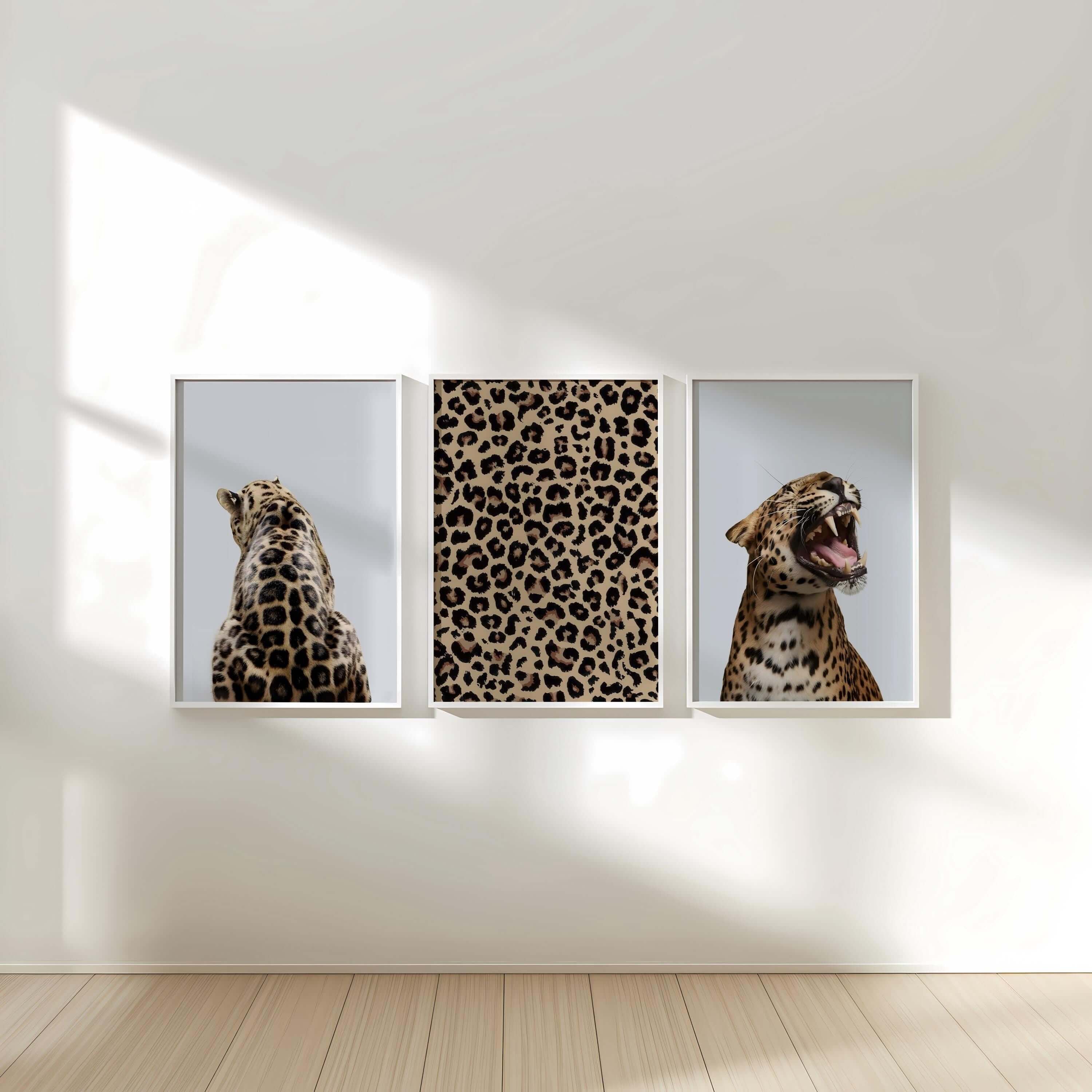 Leopard Design Wall Art Set of 3 - Haus of Prints