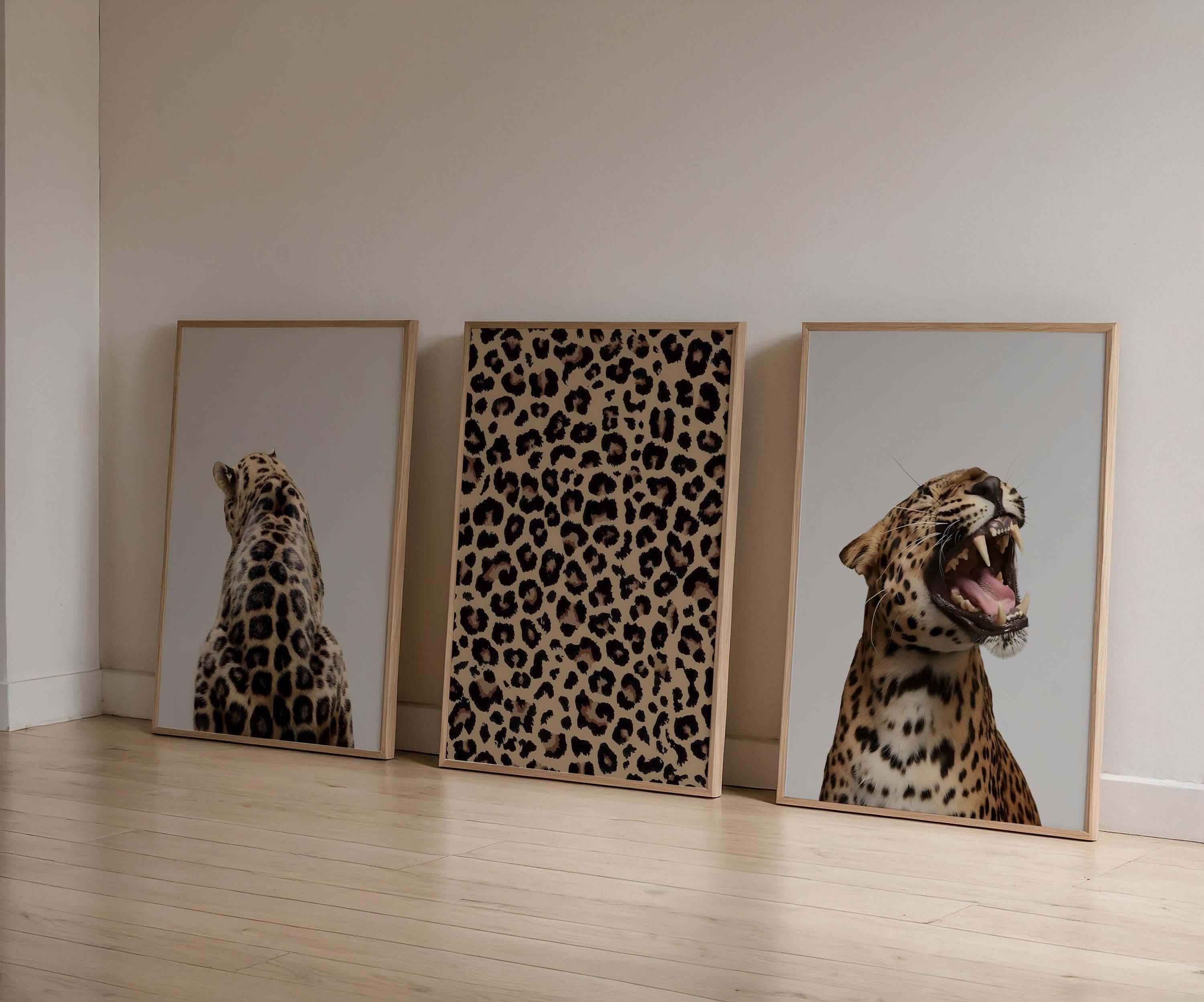 Leopard Design Wall Art Set of 3 - Haus of Prints