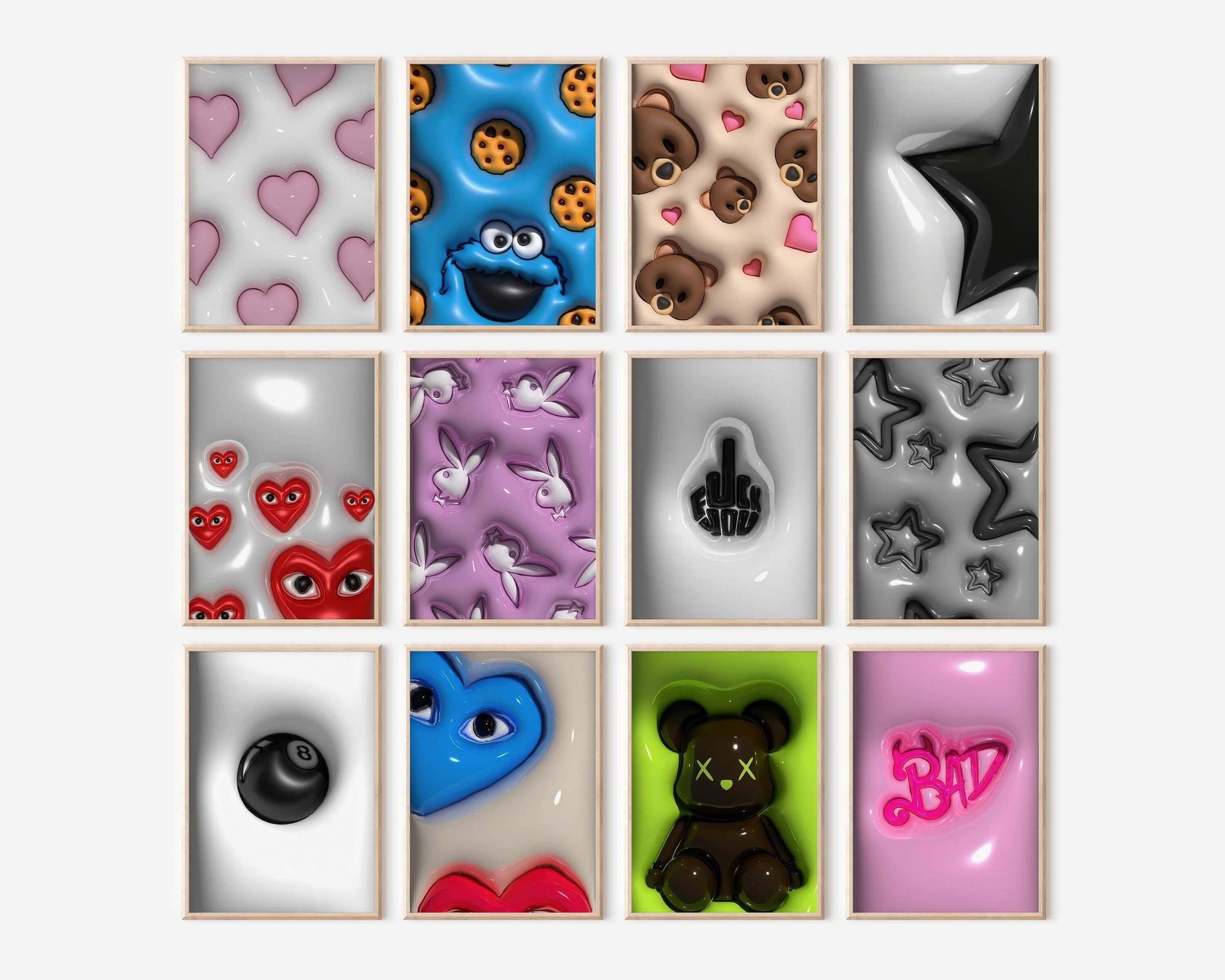Luxury 3D Art Prints Set of 12 - Haus of Prints