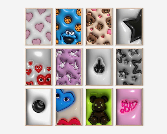 Luxury 3D Art Prints Set of 12 - Haus of Prints