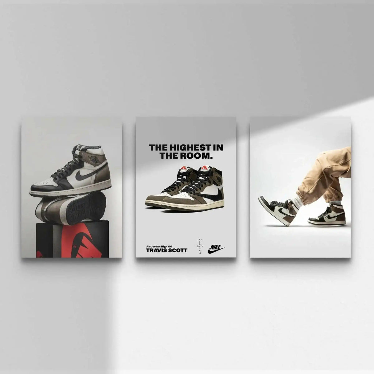 HAUS OF PRINTS Luxury Fashion Air Jordan Wall Art Set of 3 - SNEAKERS POSTERS featuring Luxury Fashion Air Jordan design elements