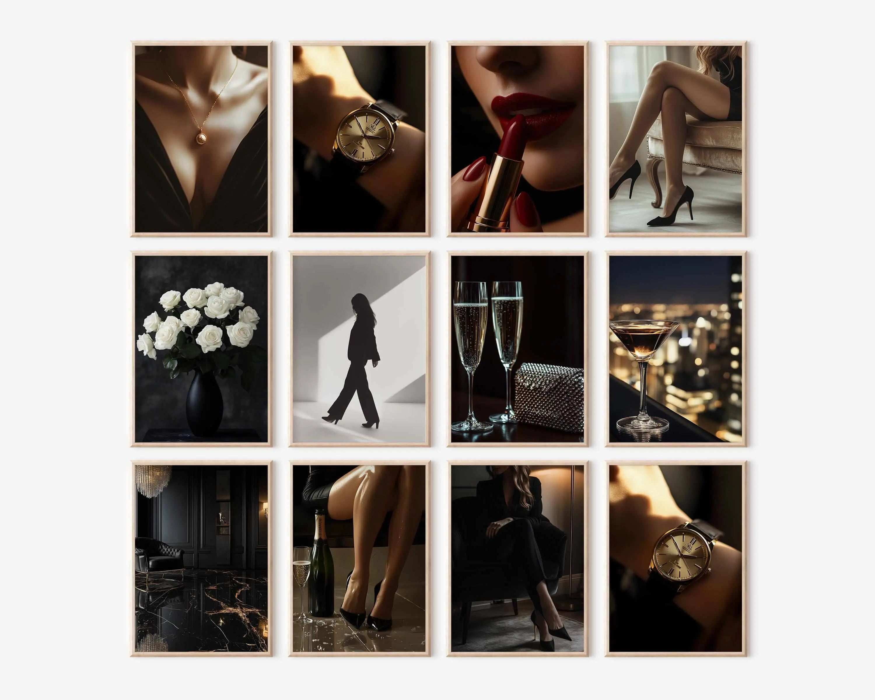 Luxury Fashion Poster Set of 150 featuring elegant framed digital wall art with fashion and lifestyle themes in minimalist style by Haus of Prints.