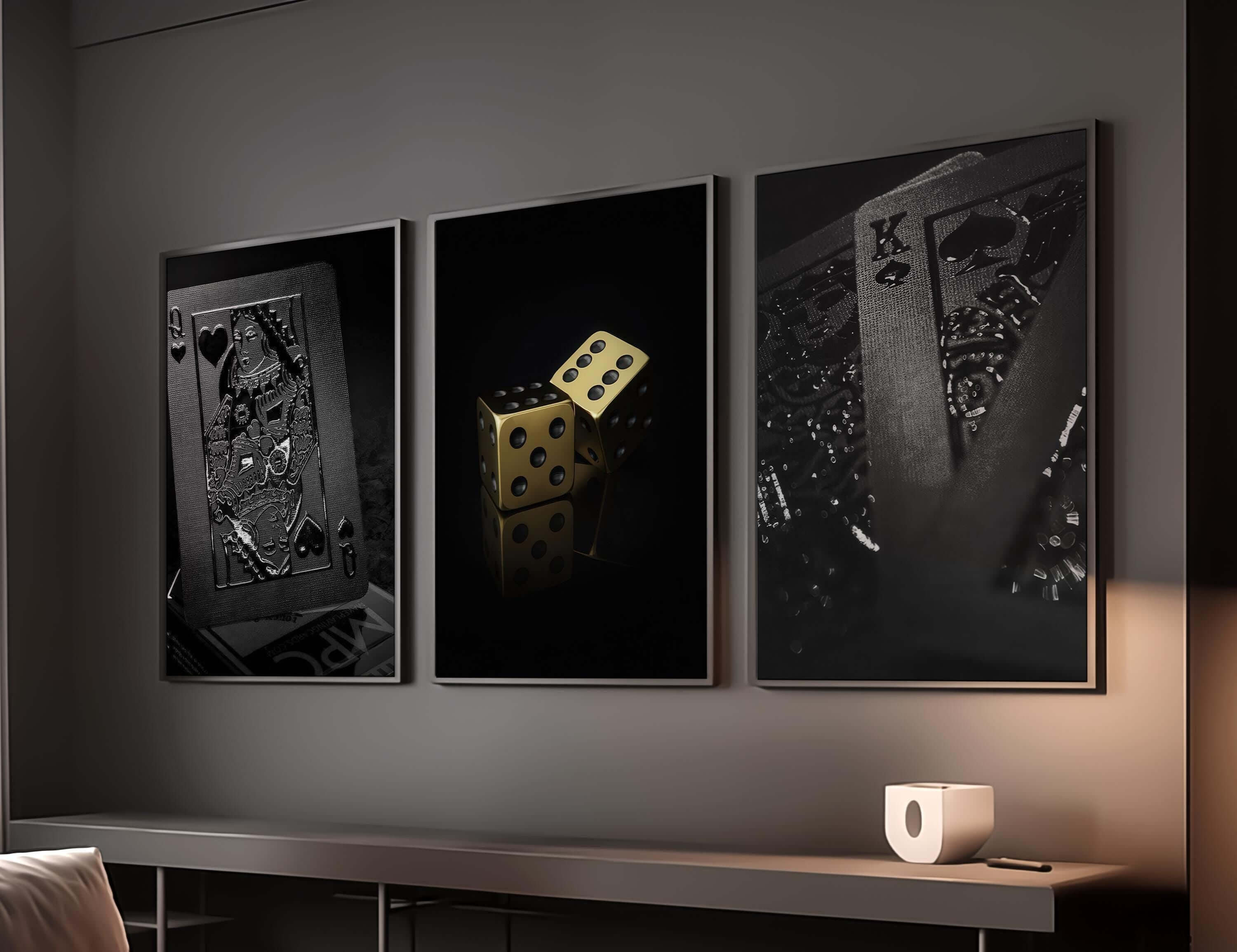 Luxury Playing Card Wall Art Set of 3 - Haus of Prints