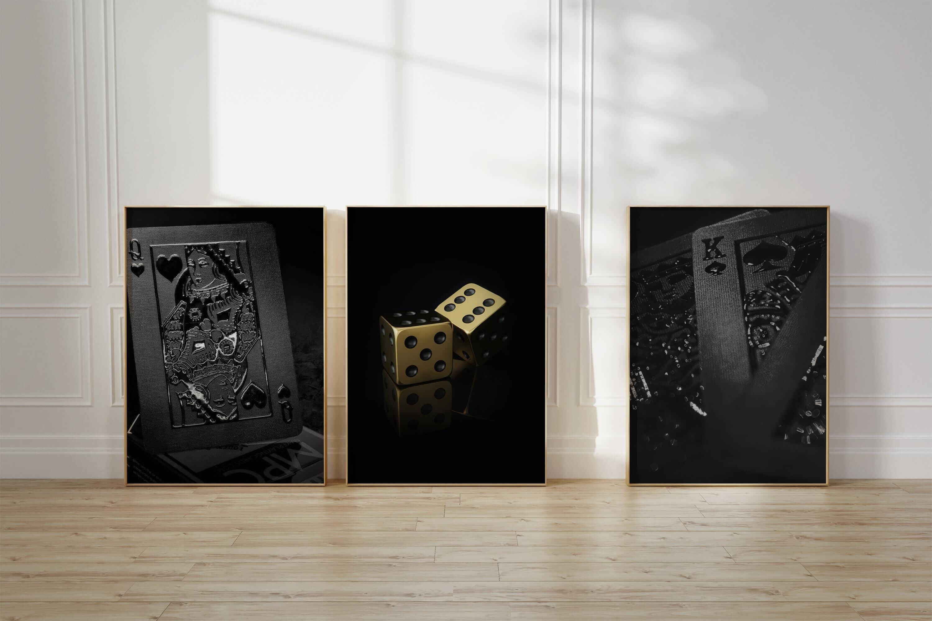 Luxury Playing Card Wall Art Set of 3 - Haus of Prints