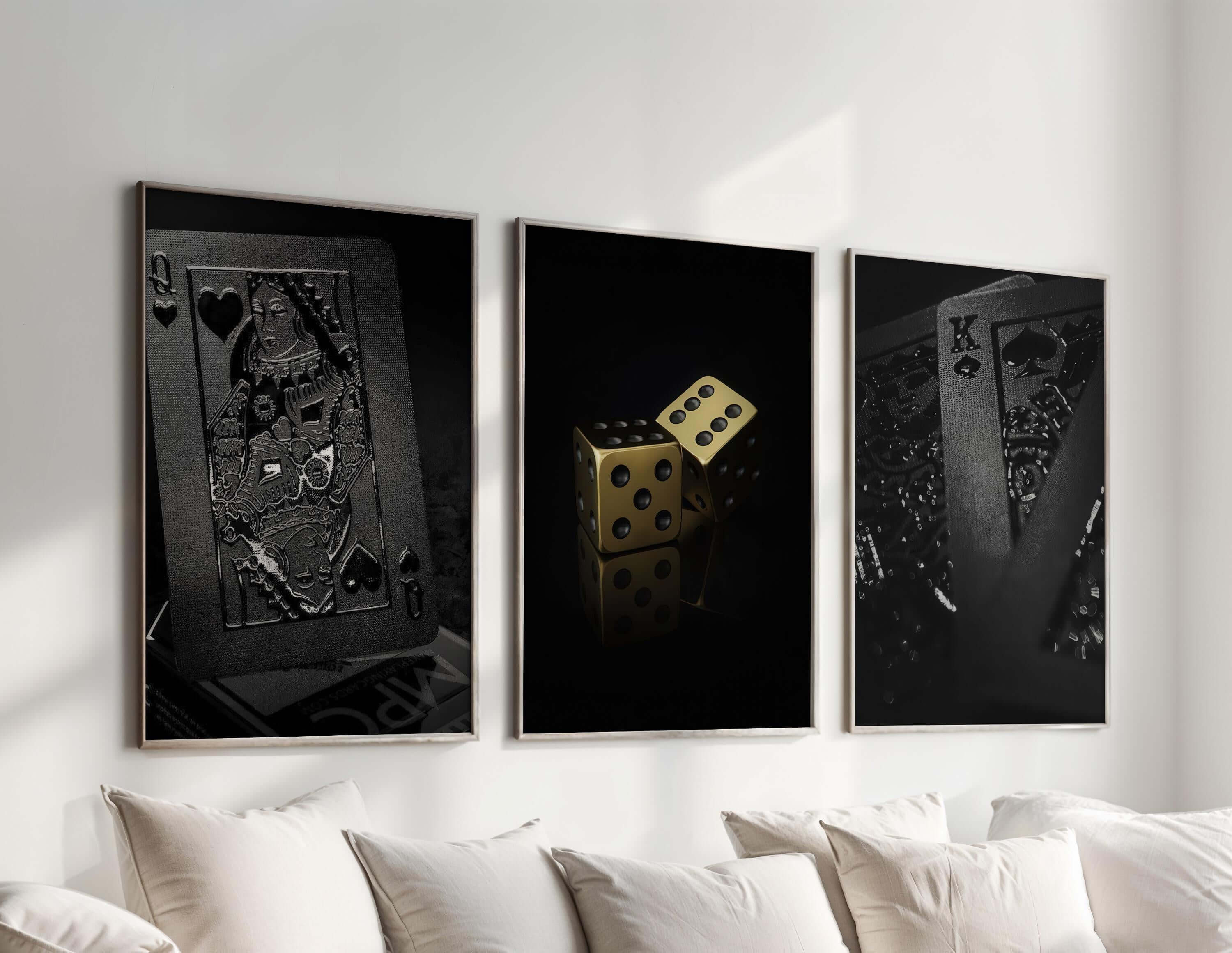 Luxury Playing Card Wall Art Set of 3 - Haus of Prints