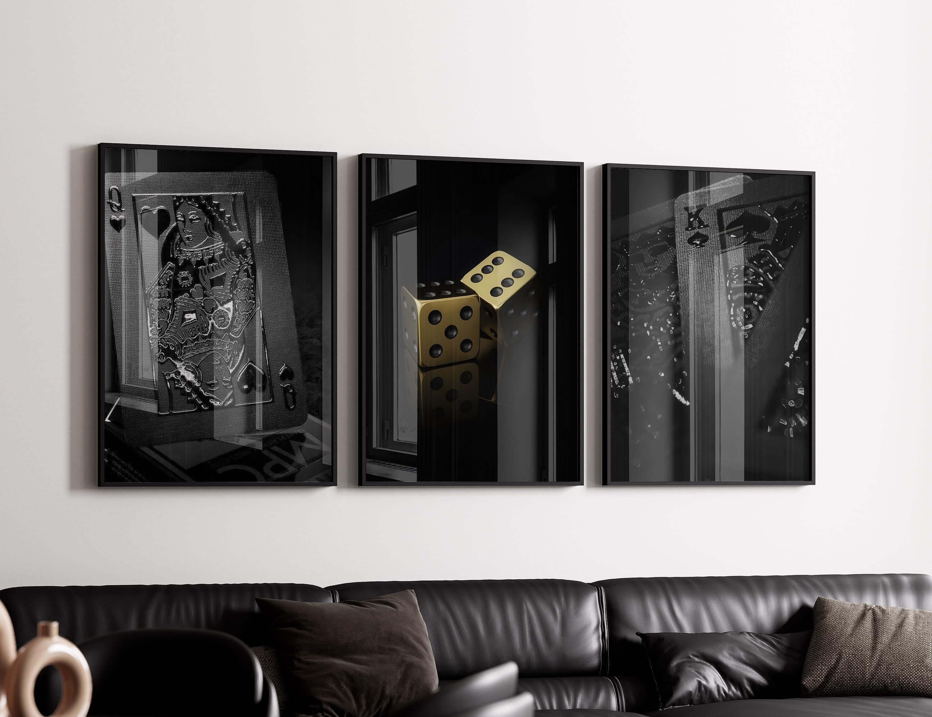 Luxury Playing Card Wall Art Set of 3 - Haus of Prints