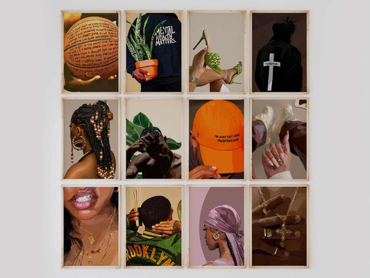 Melanin Printable Wall Art Set of 12 - Printable Wall Art by Haus of Prints