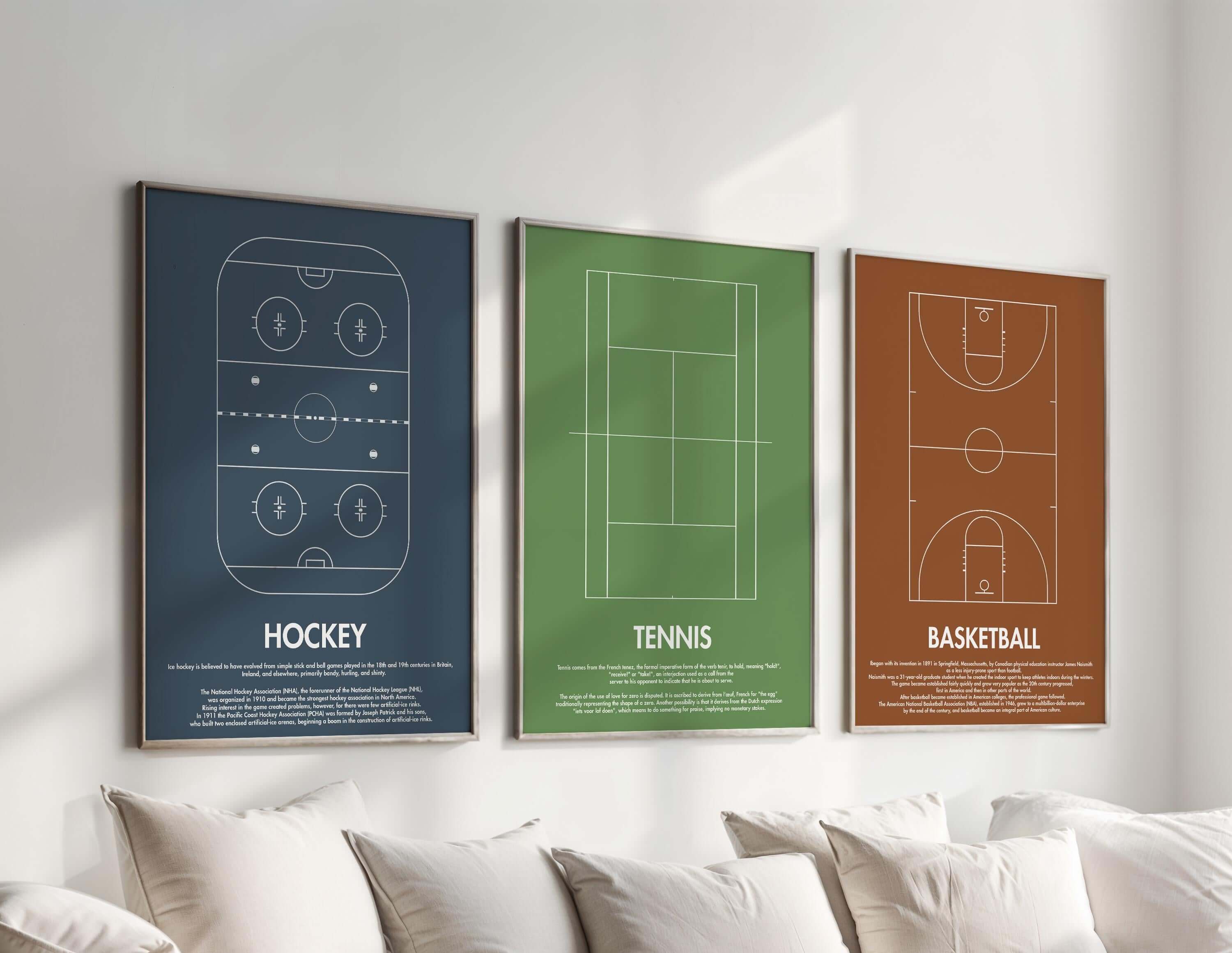 Modern Sports Poster Set of 3 - Haus of Prints