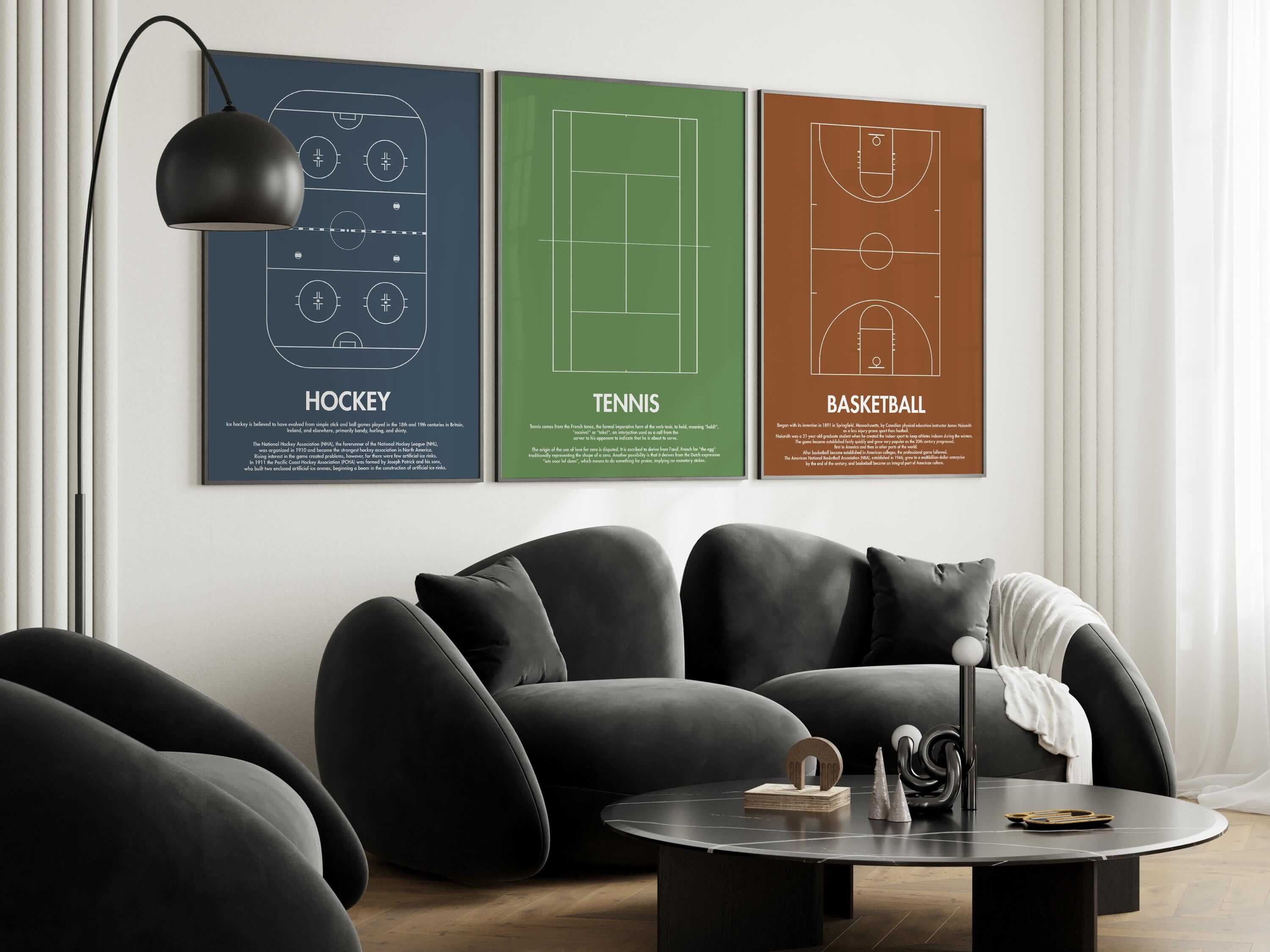 Modern Sports Poster Set of 3 - Haus of Prints