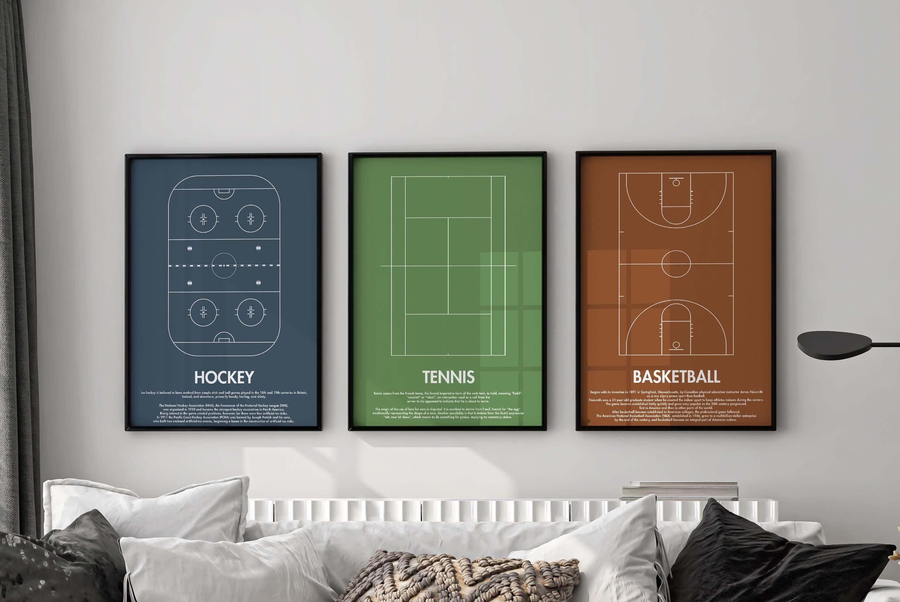 Modern Sports Poster Set of 3 - Haus of Prints
