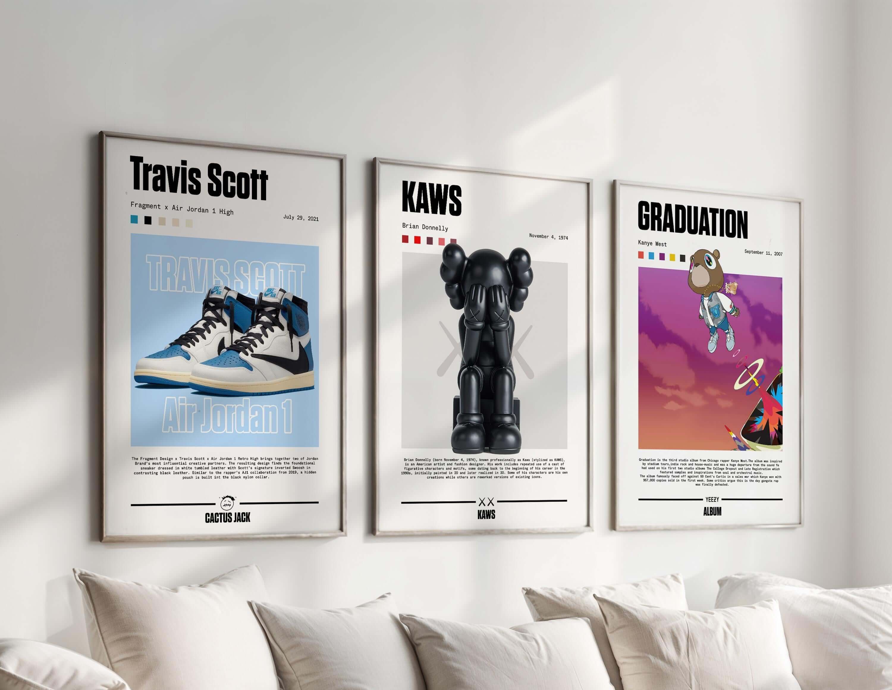 Music Album Sneaker Wall Art Set of 3 - Haus of Prints