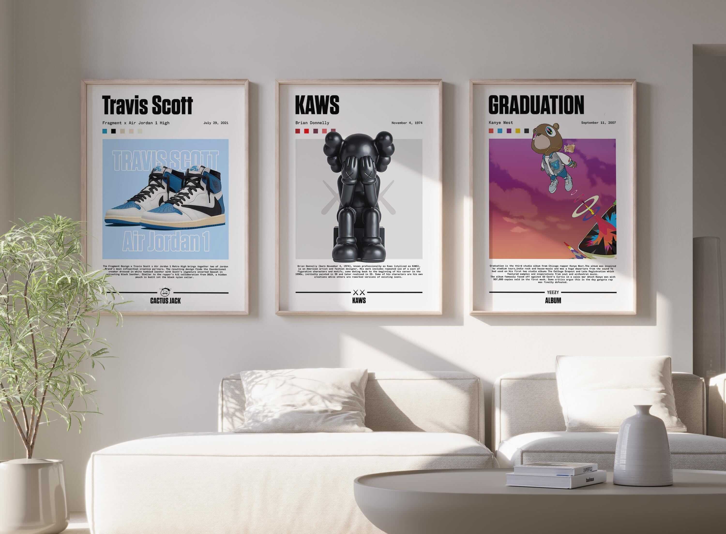 Music Album Sneaker Wall Art Set of 3 - Haus of Prints