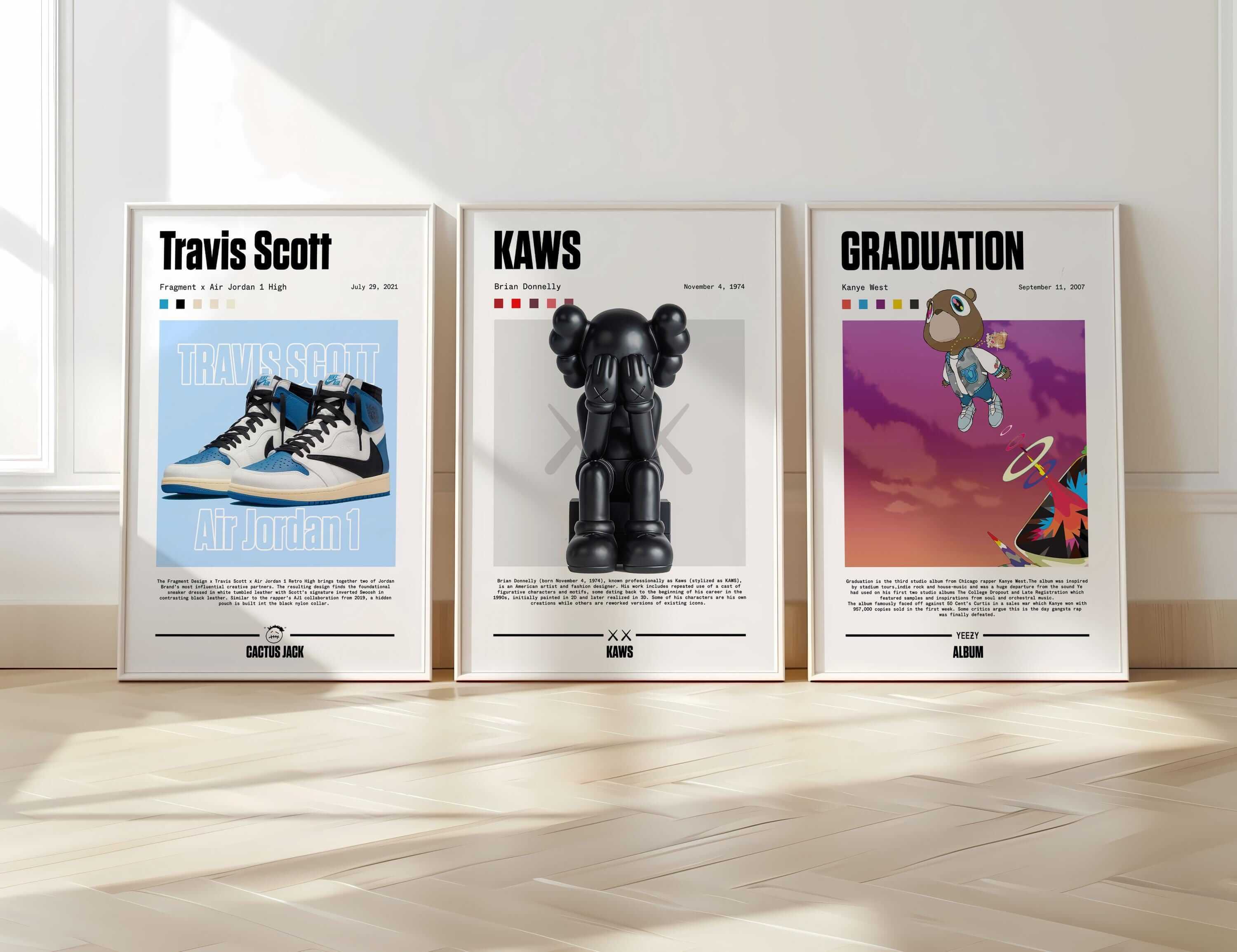 Music Album Sneaker Wall Art Set of 3 - Haus of Prints