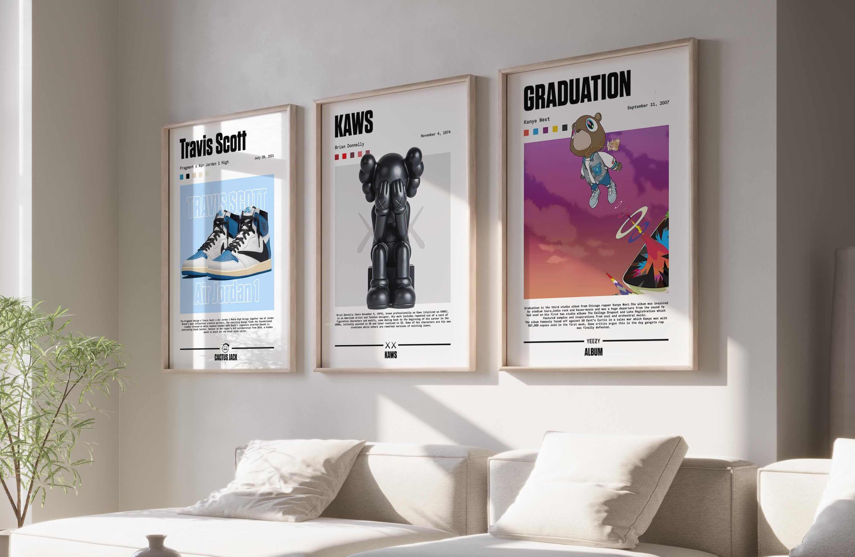 Music Album Sneaker Wall Art Set of 3 - Haus of Prints