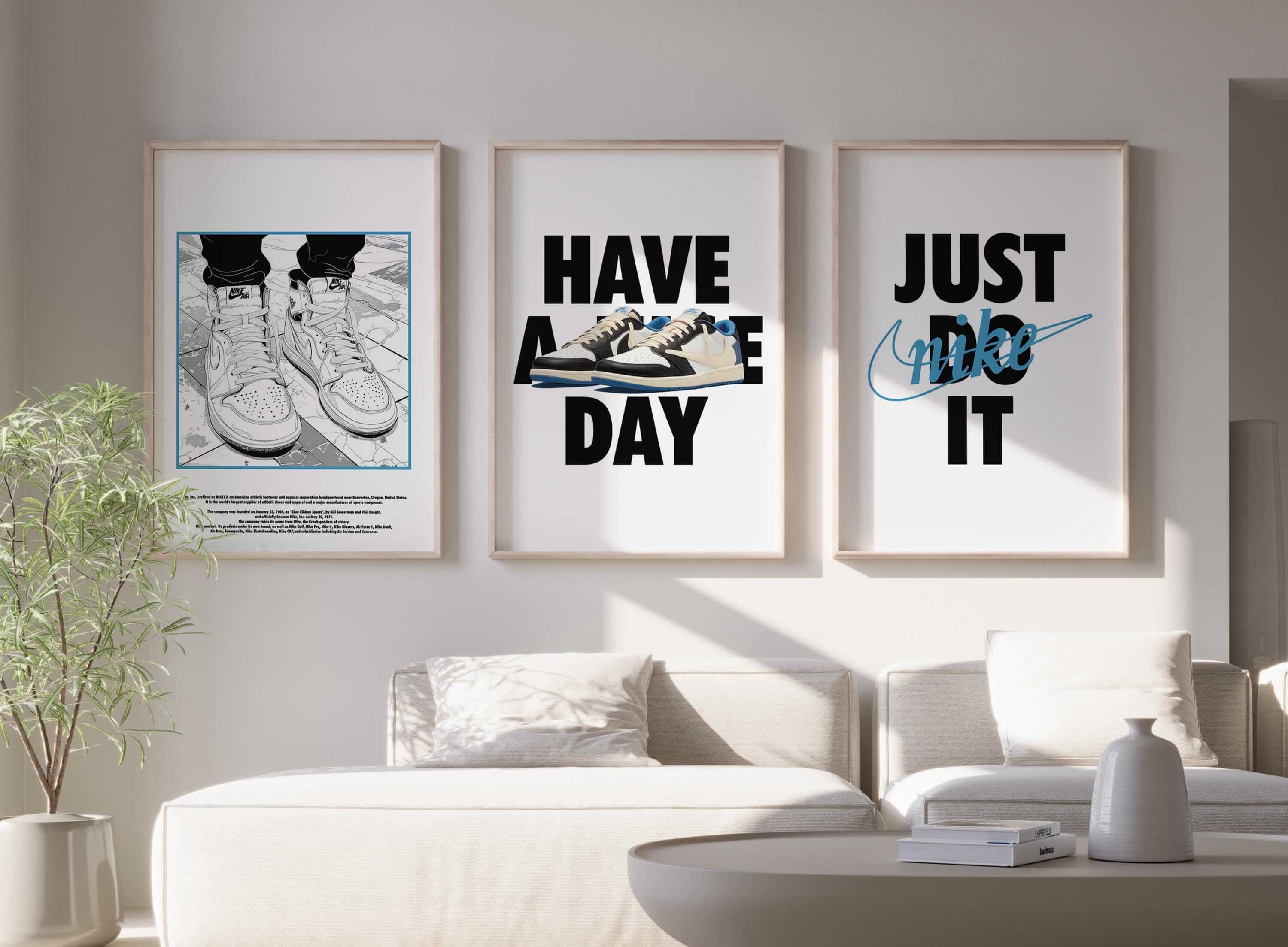 Nike Sneaker Wall Art Set of 3 - Haus of Prints