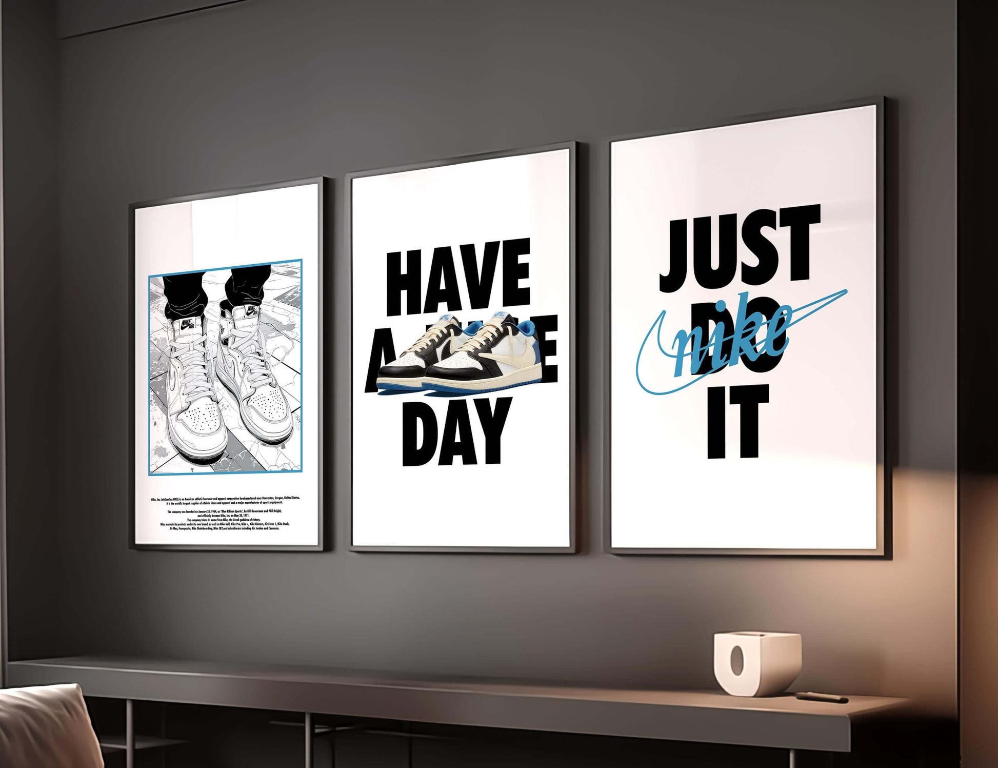 Nike Sneaker Wall Art Set of 3 - Haus of Prints