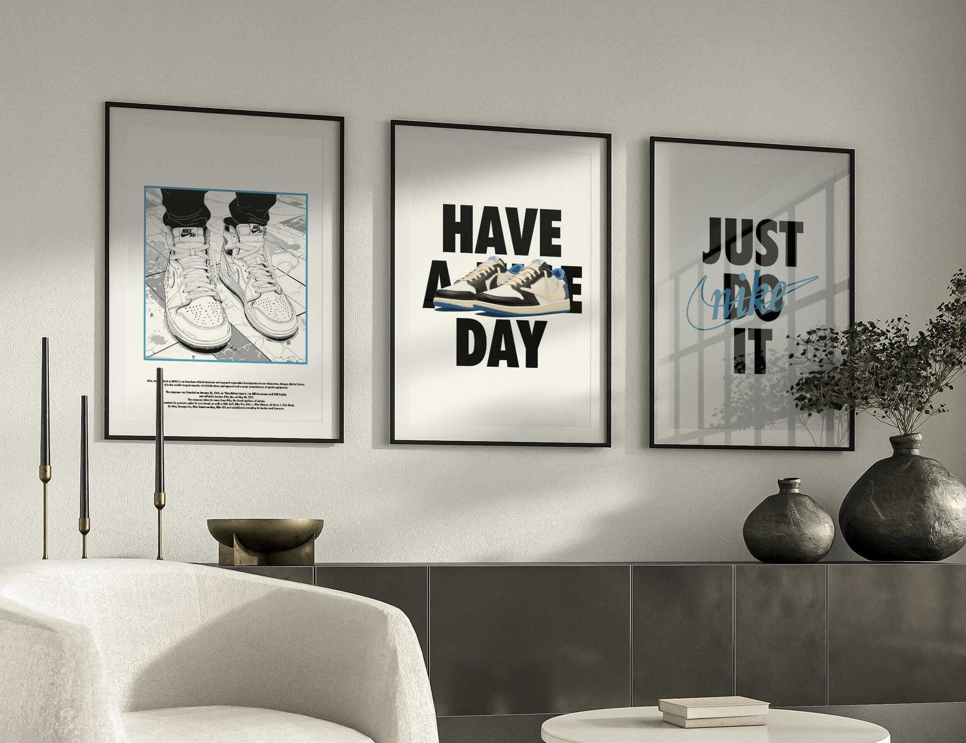 Nike Sneaker Wall Art Set of 3 - Haus of Prints