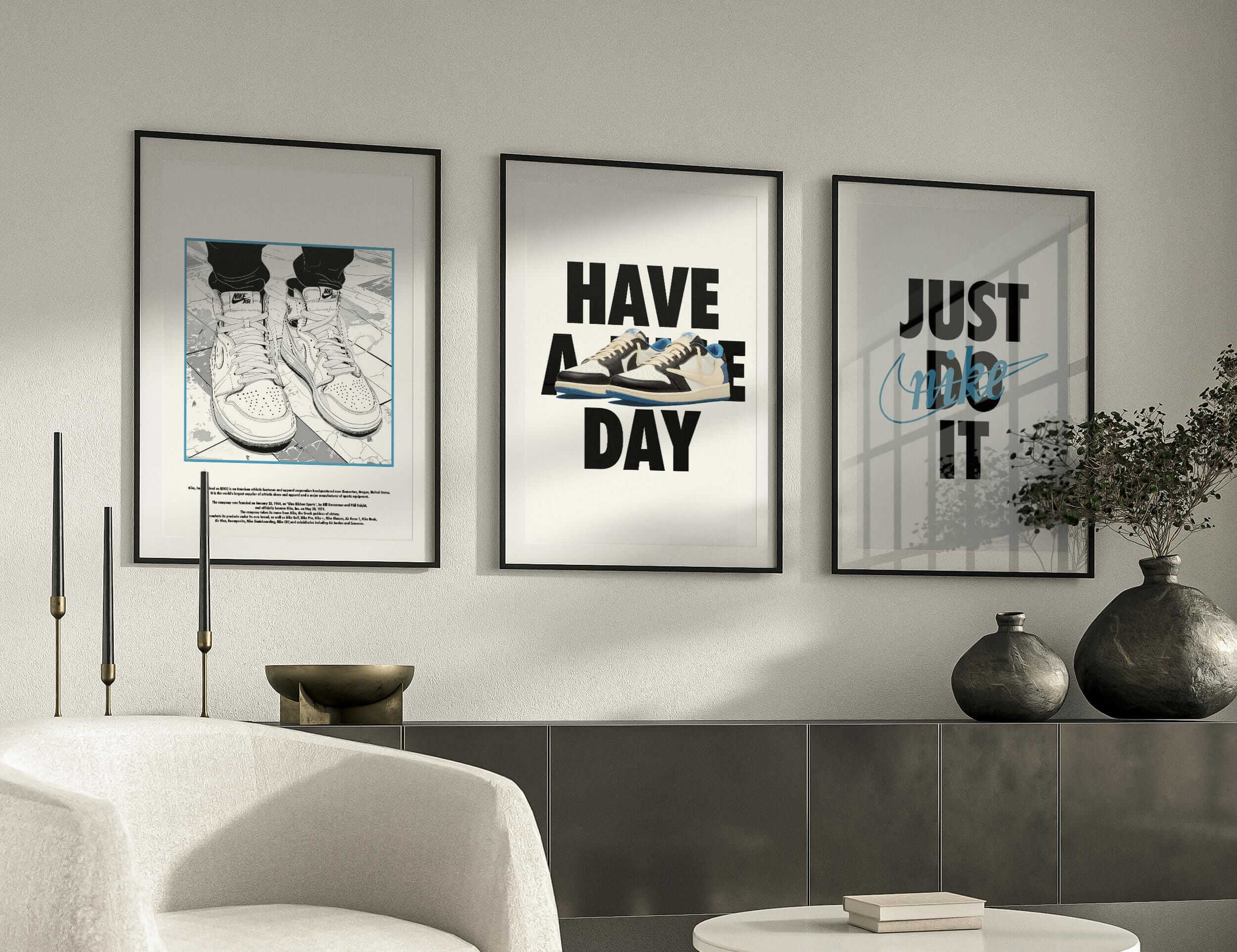 Nike Sneaker Wall Art Set of 3 - Haus of Prints