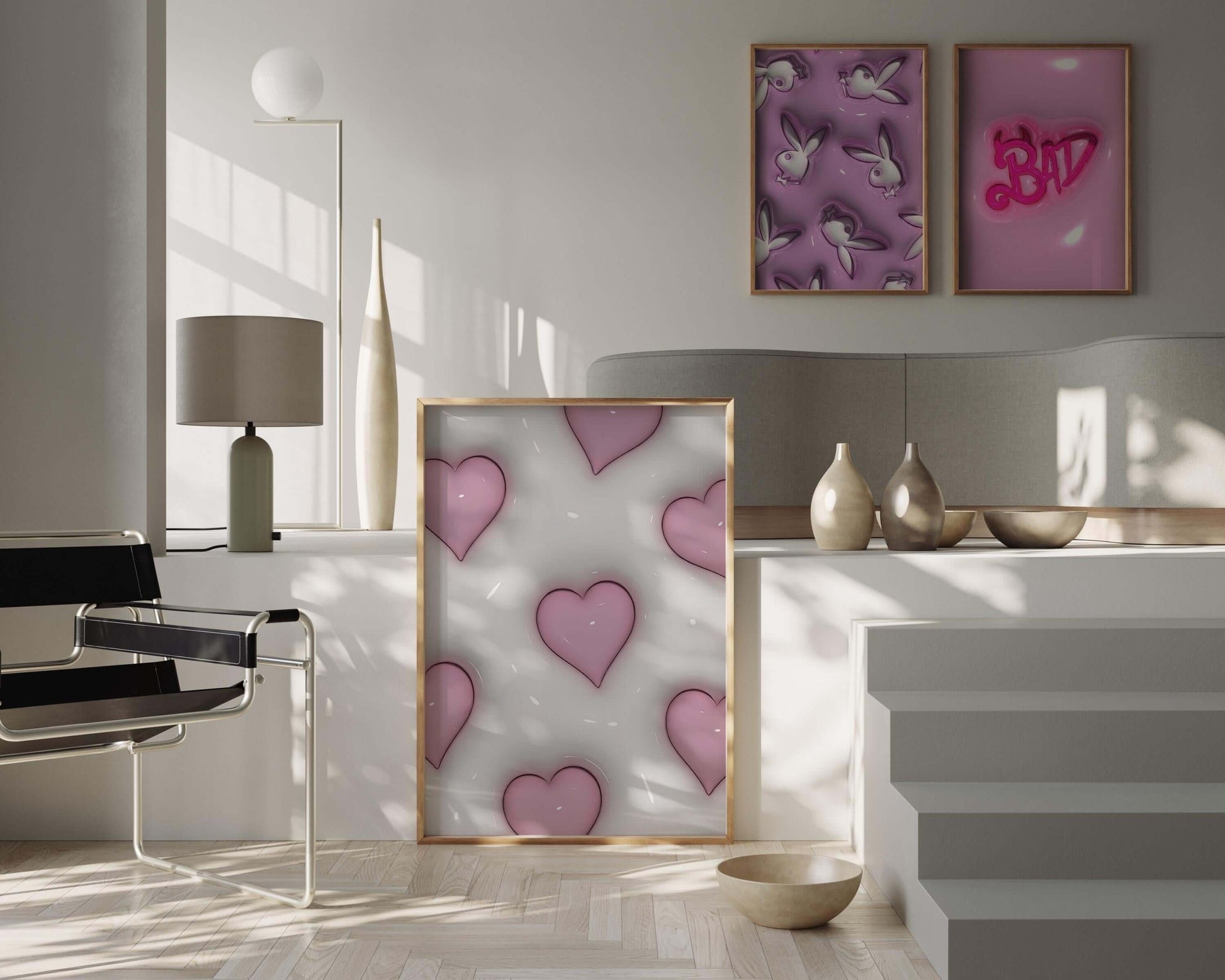 PINK Hypebeast 3D Poster Set of 3 - Haus of Prints