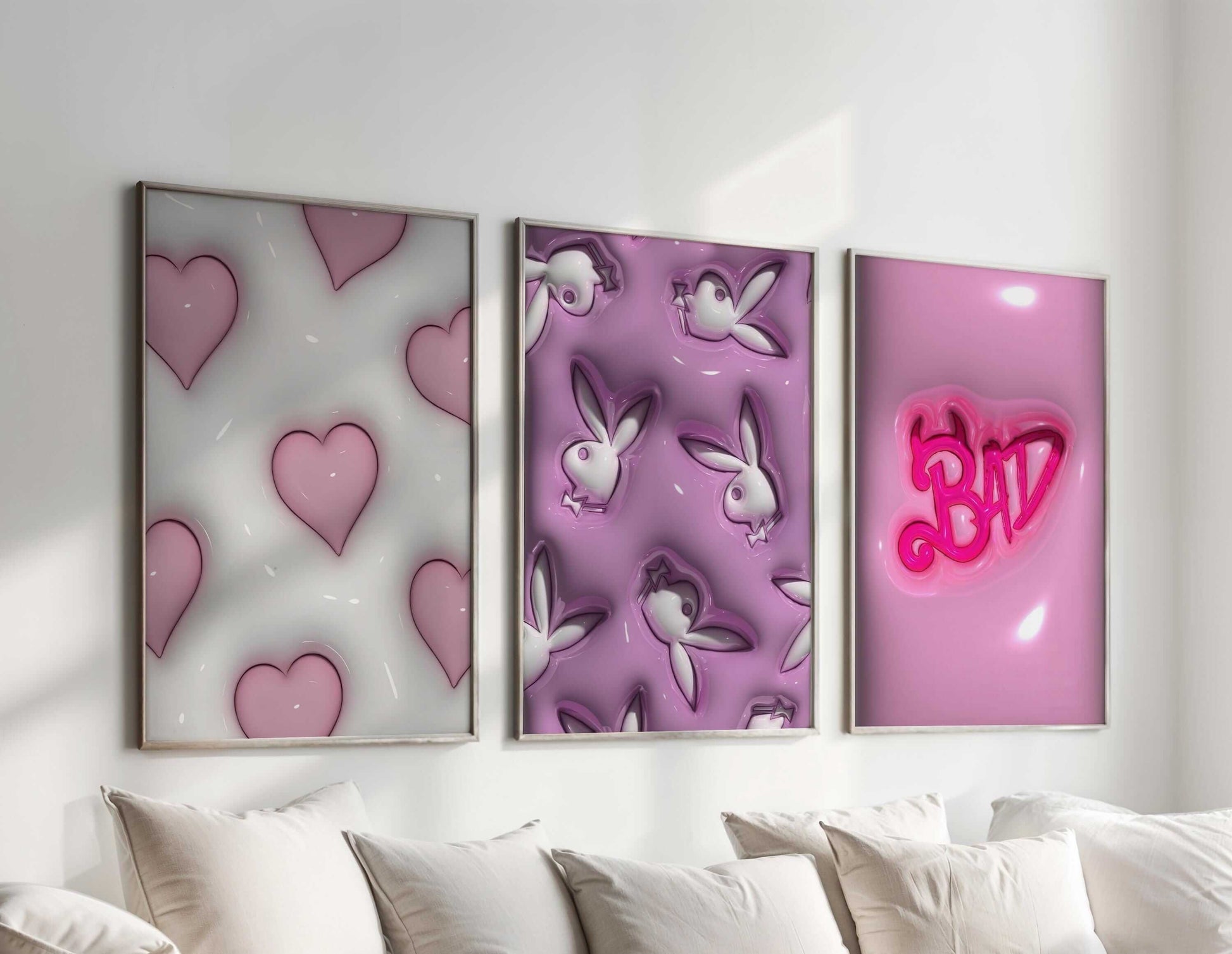 PINK Hypebeast 3D Poster Set of 3 - Haus of Prints