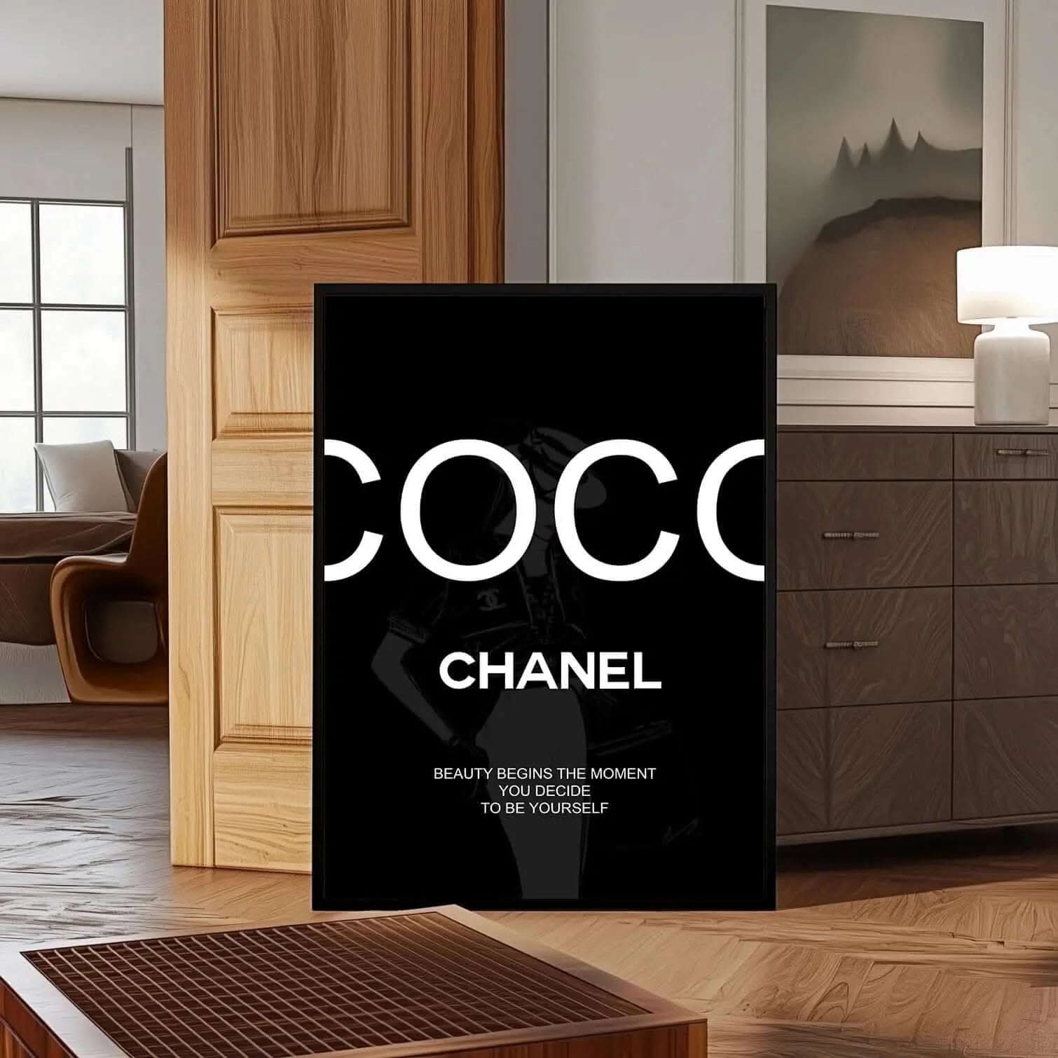 Minimalist quote print displayed in an interior setting, highlighting its sophisticated style and wall decor potential.