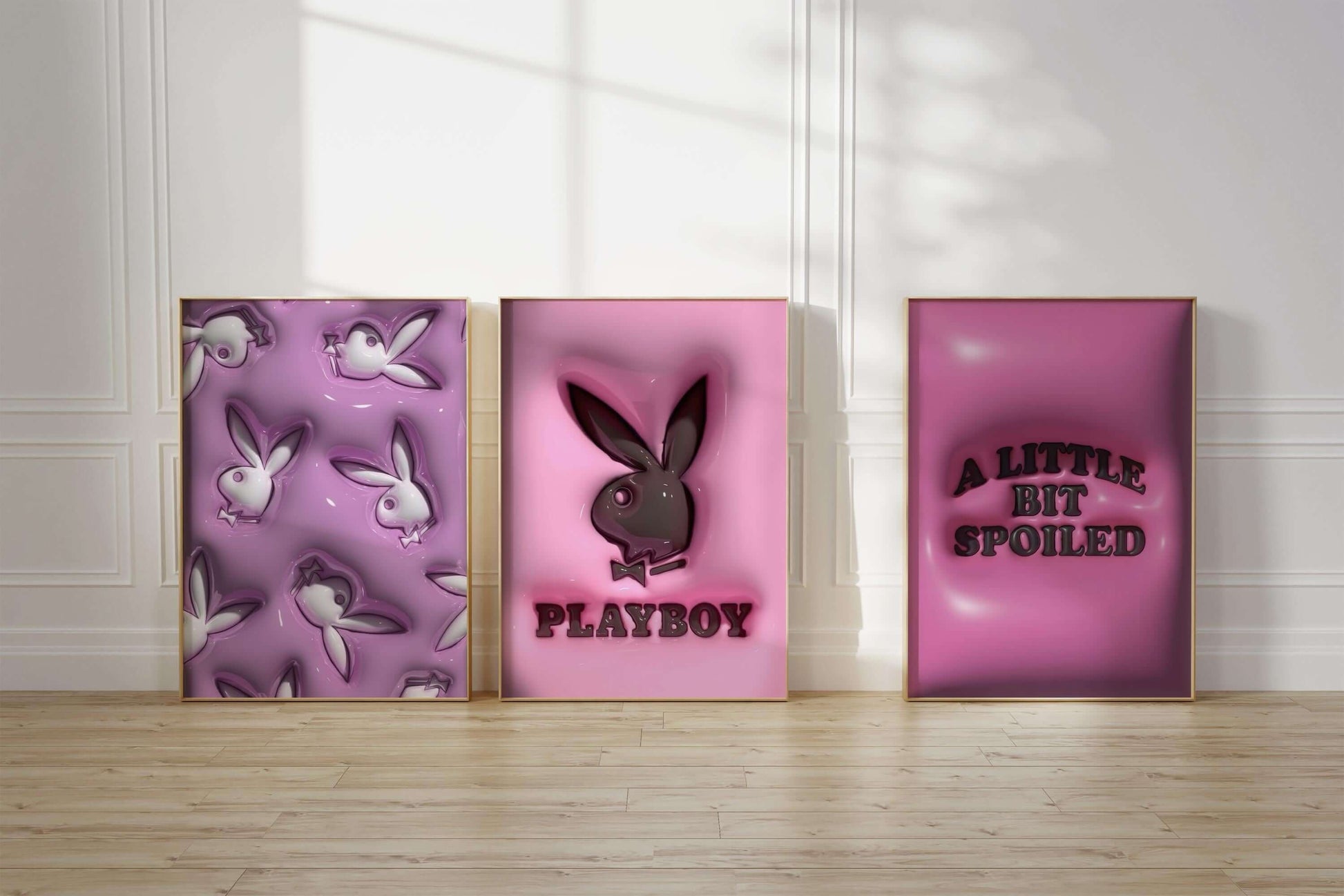 Pink Hypebeast 3D Wall Art Prints Set of 3 - Haus of Prints