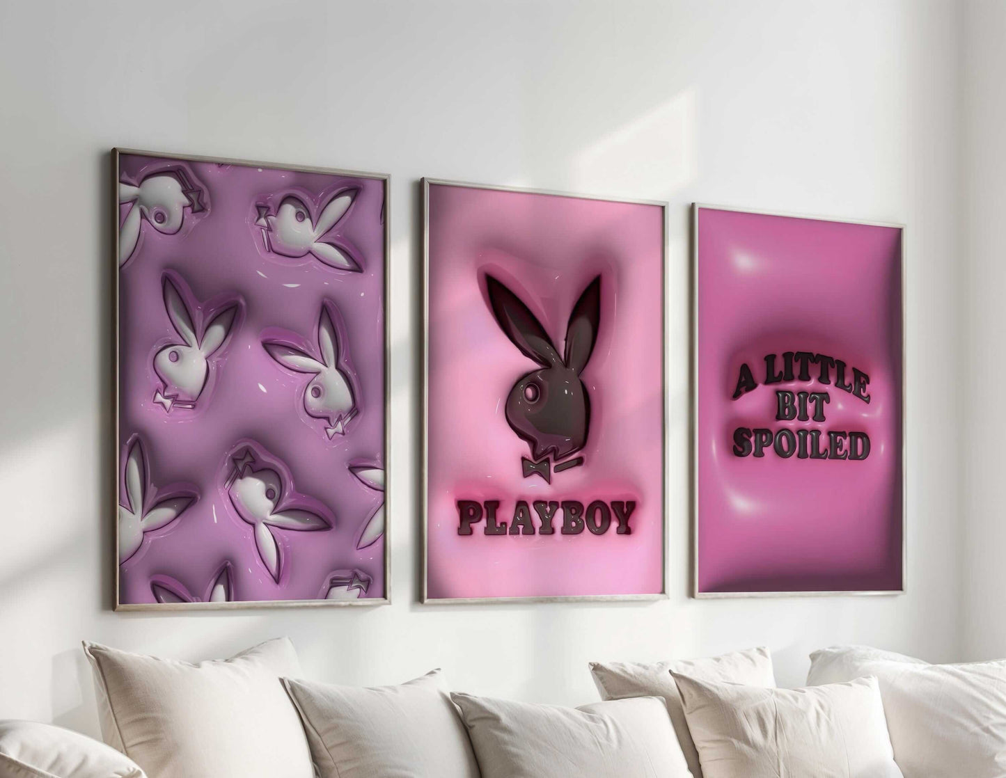 Pink Hypebeast 3D Wall Art Prints Set of 3 - Haus of Prints