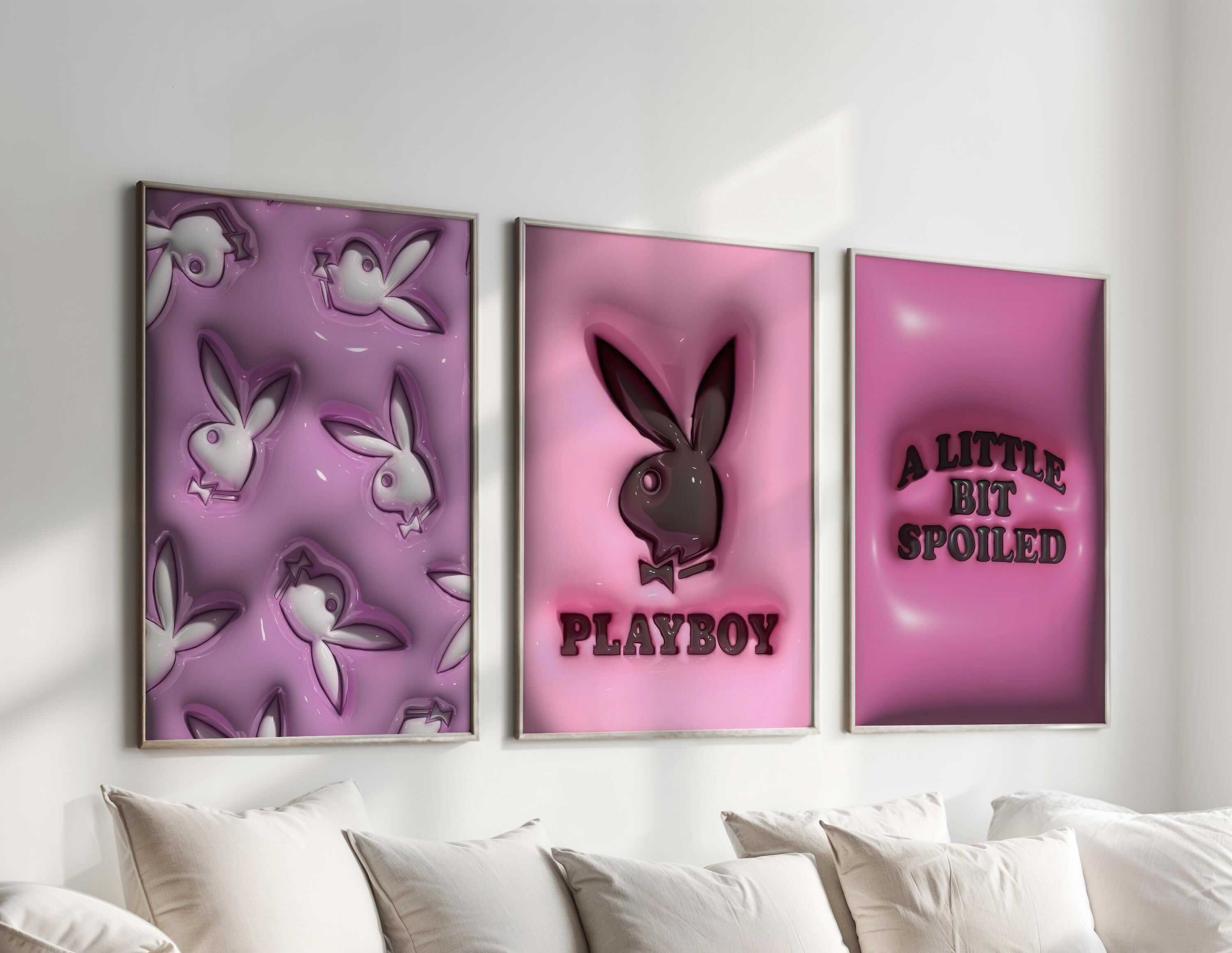 Pink Hypebeast 3D Wall Art Prints Set of 3 - Haus of Prints