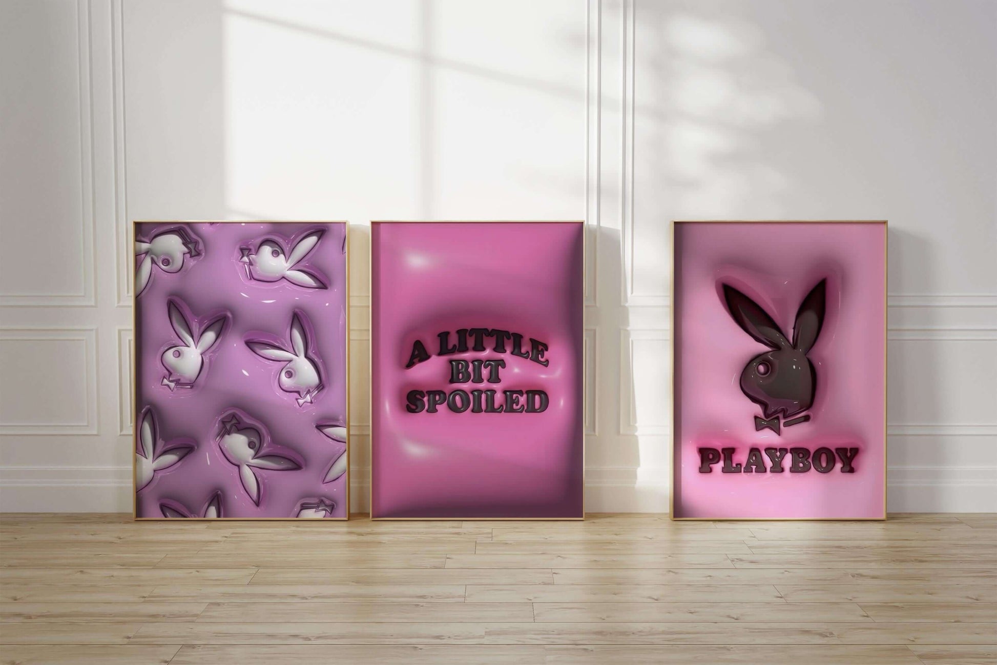 Pink Hypebeast 3D Wall Art Prints Set of 3 - Haus of Prints