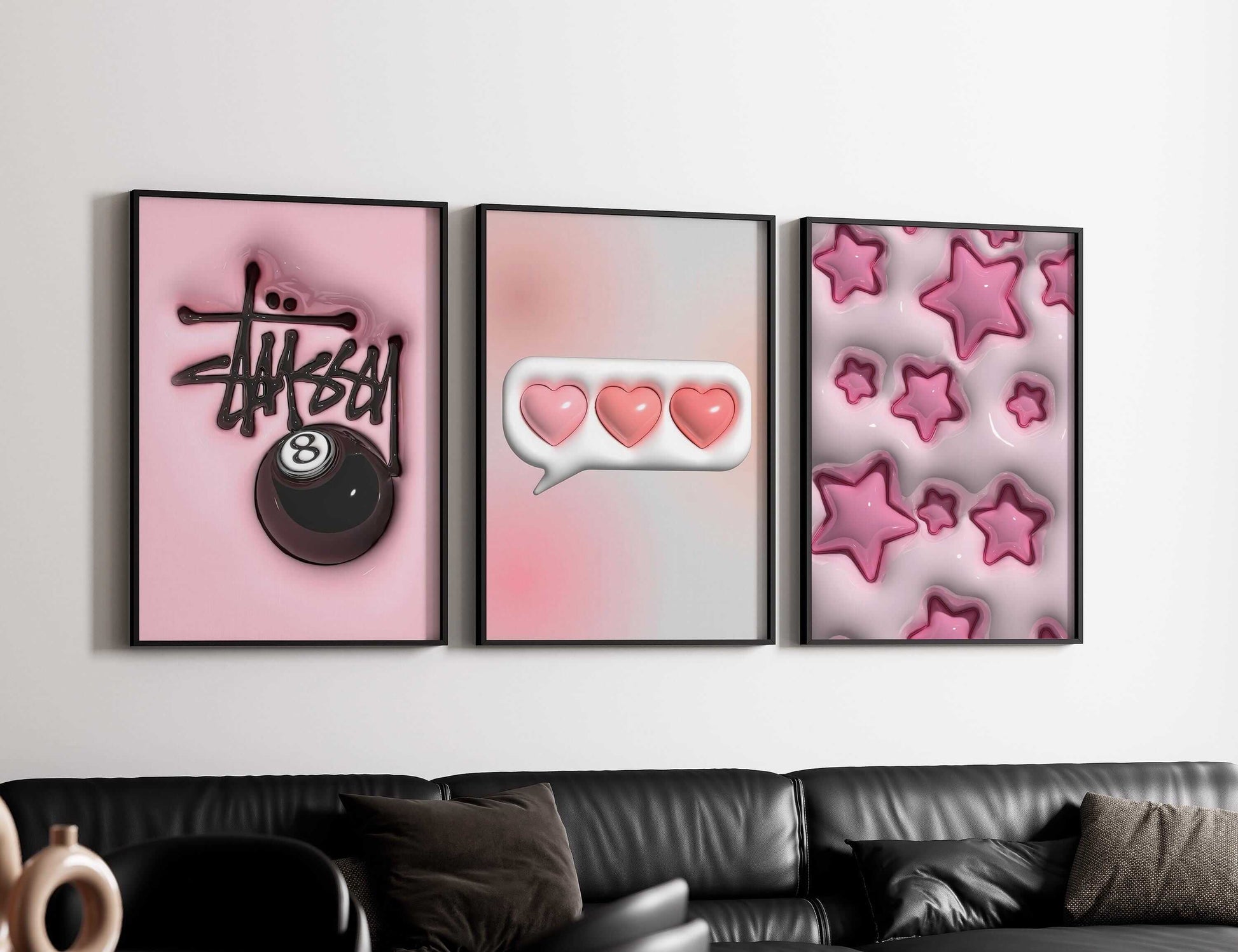 Pink Hypebeast Room Decor Set of 6 - Haus of Prints