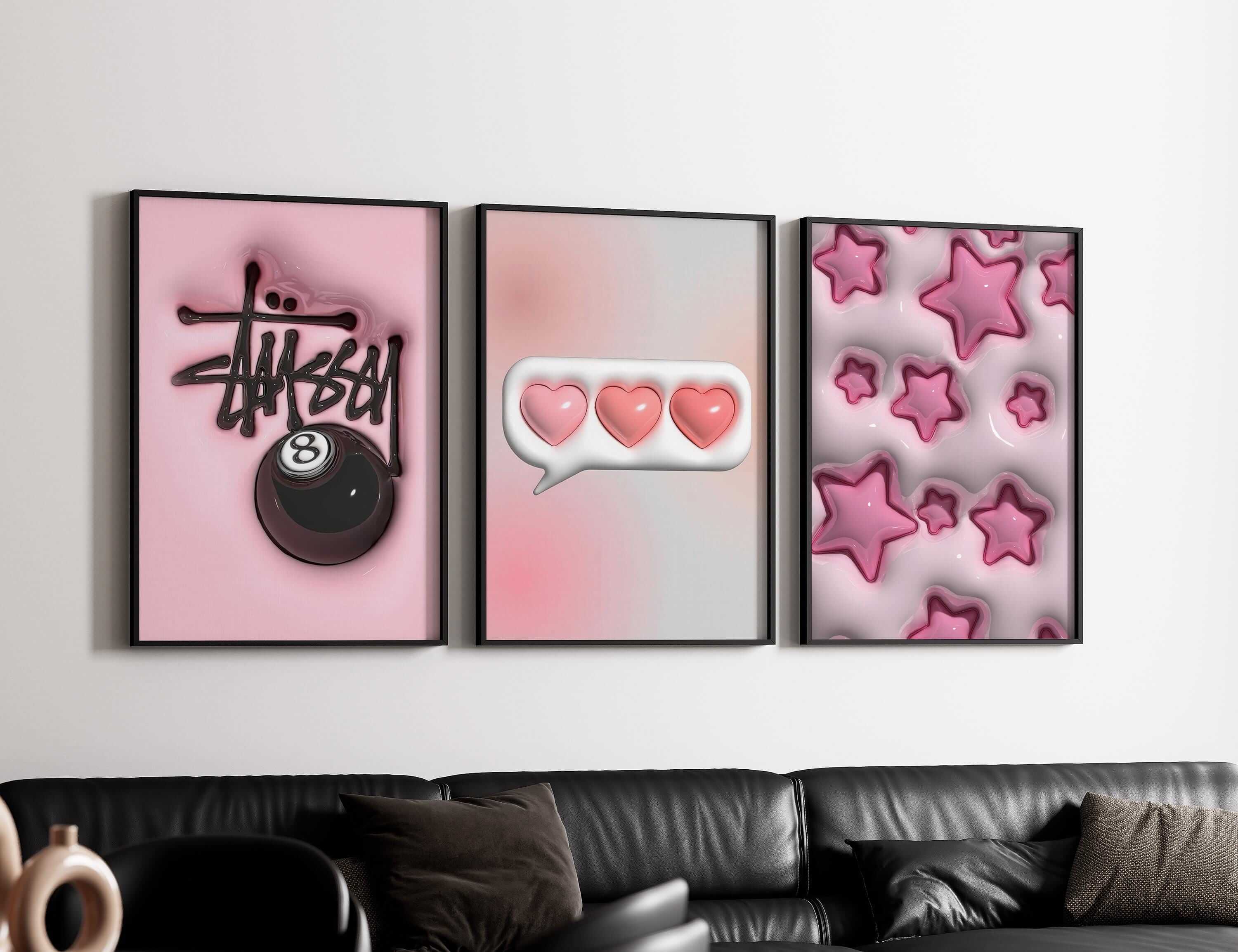 Pink Hypebeast Room Decor Set of 6 - Haus of Prints