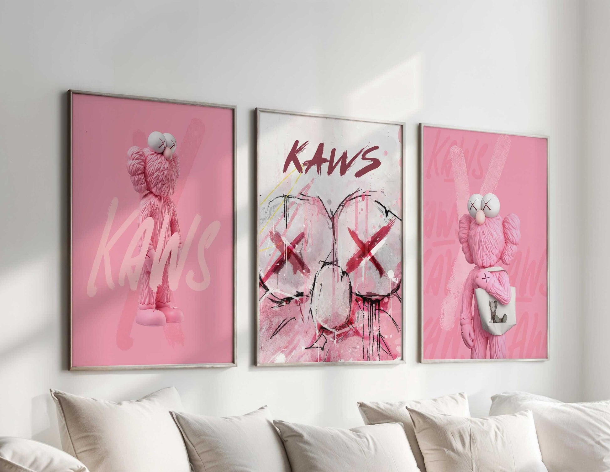 Pink Hypebeast Wall Art Set of 3 - Haus of Prints