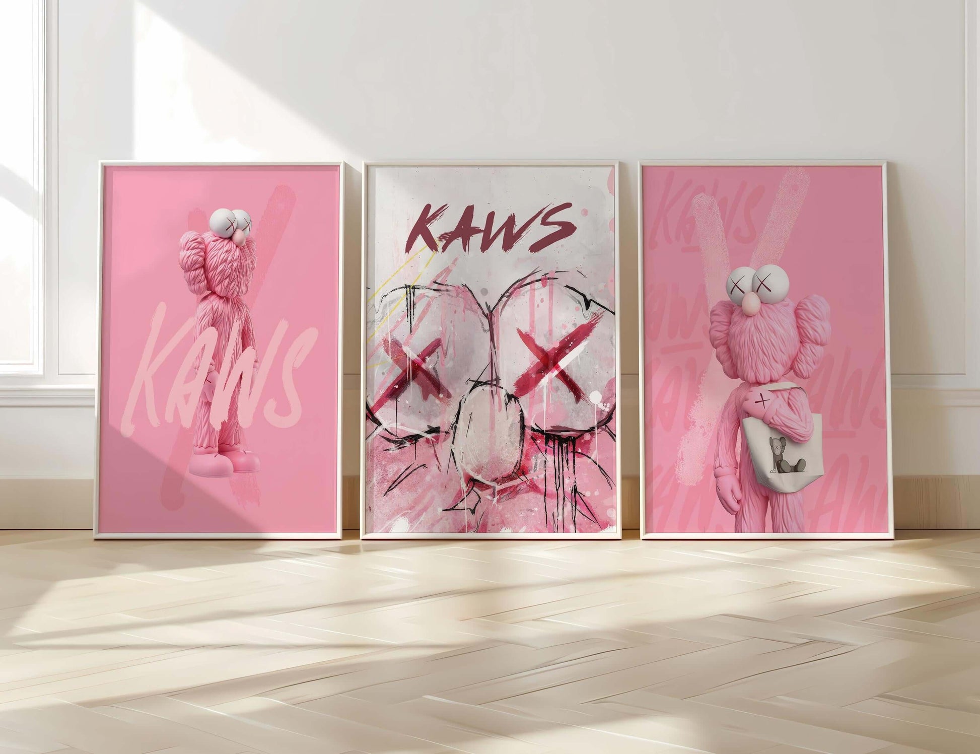 Pink Hypebeast Wall Art Set of 3 - Haus of Prints