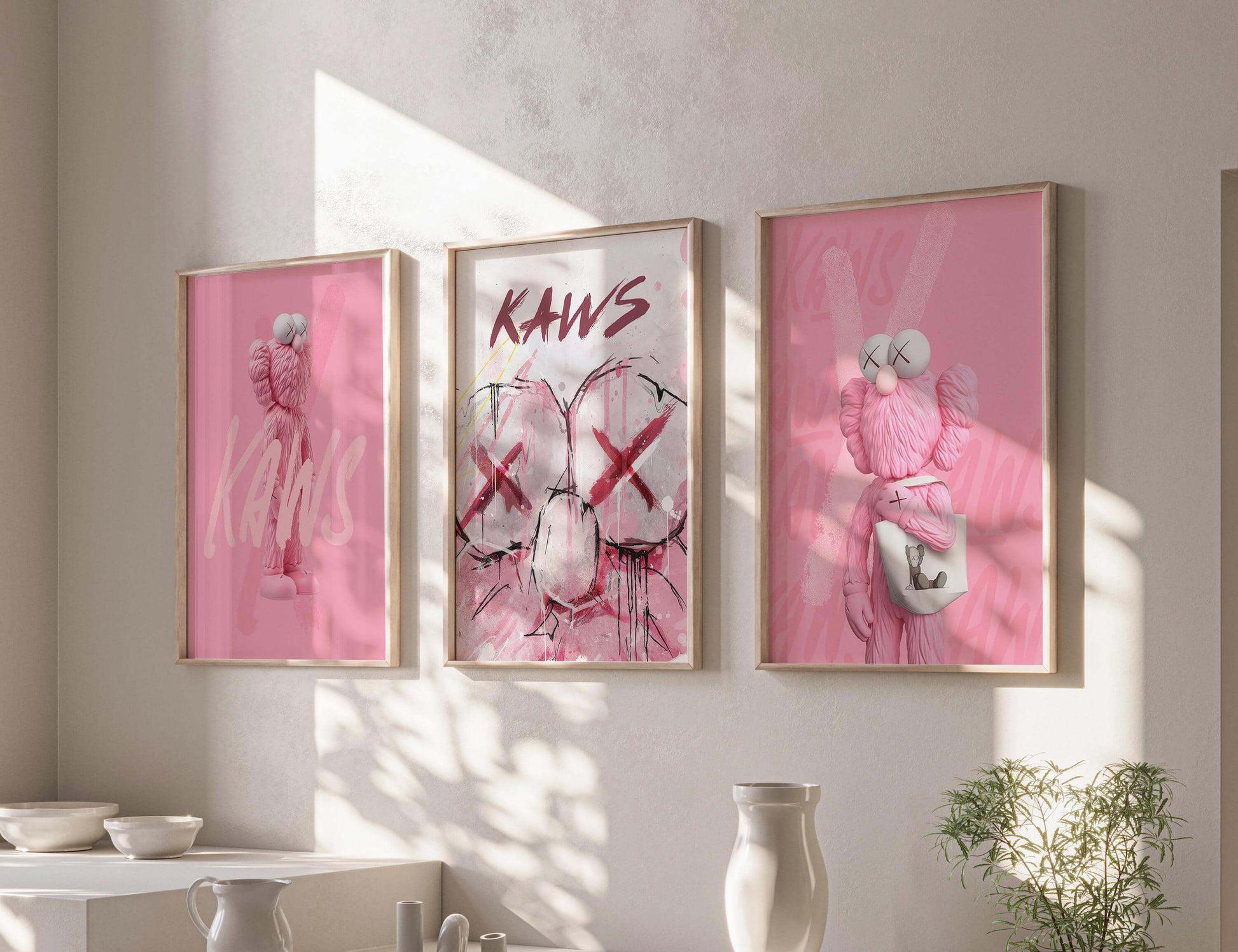 Pink Hypebeast Wall Art Set of 3 - Haus of Prints