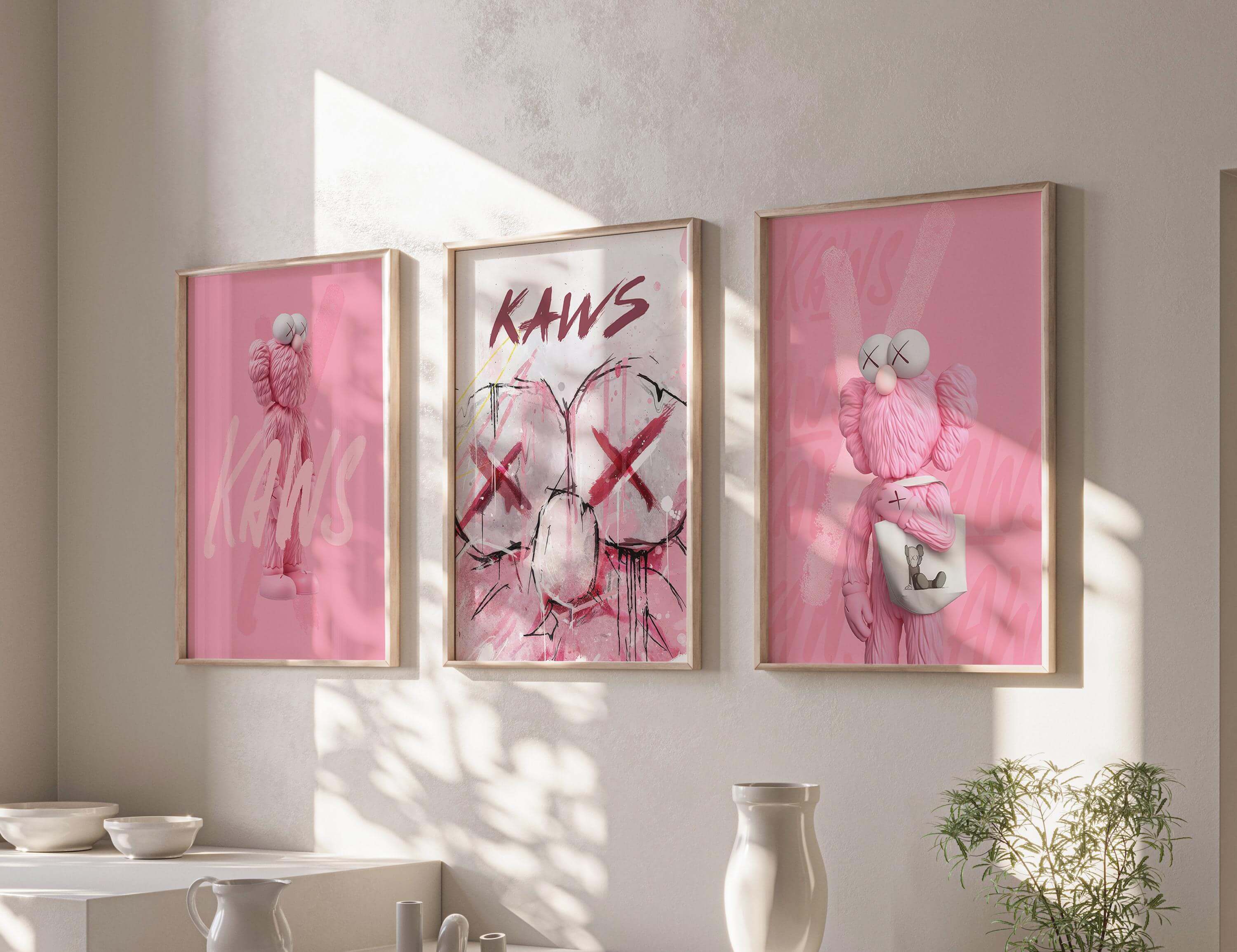 Pink Hypebeast Wall Art Set of 3 - Haus of Prints