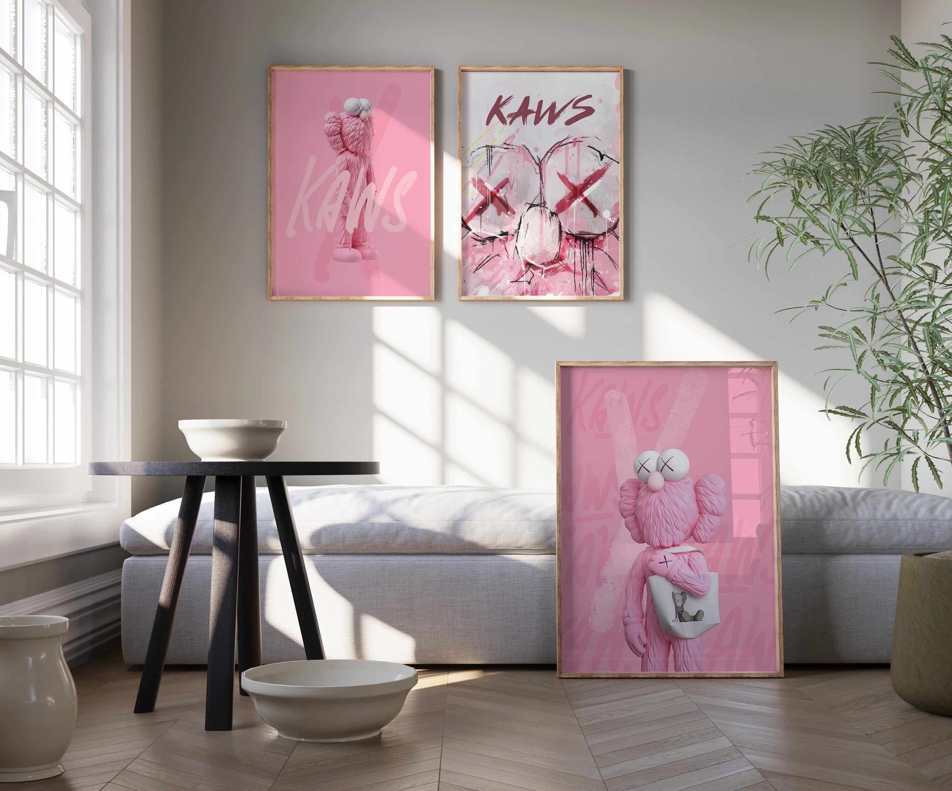 Pink Hypebeast Wall Art Set of 3 - Haus of Prints