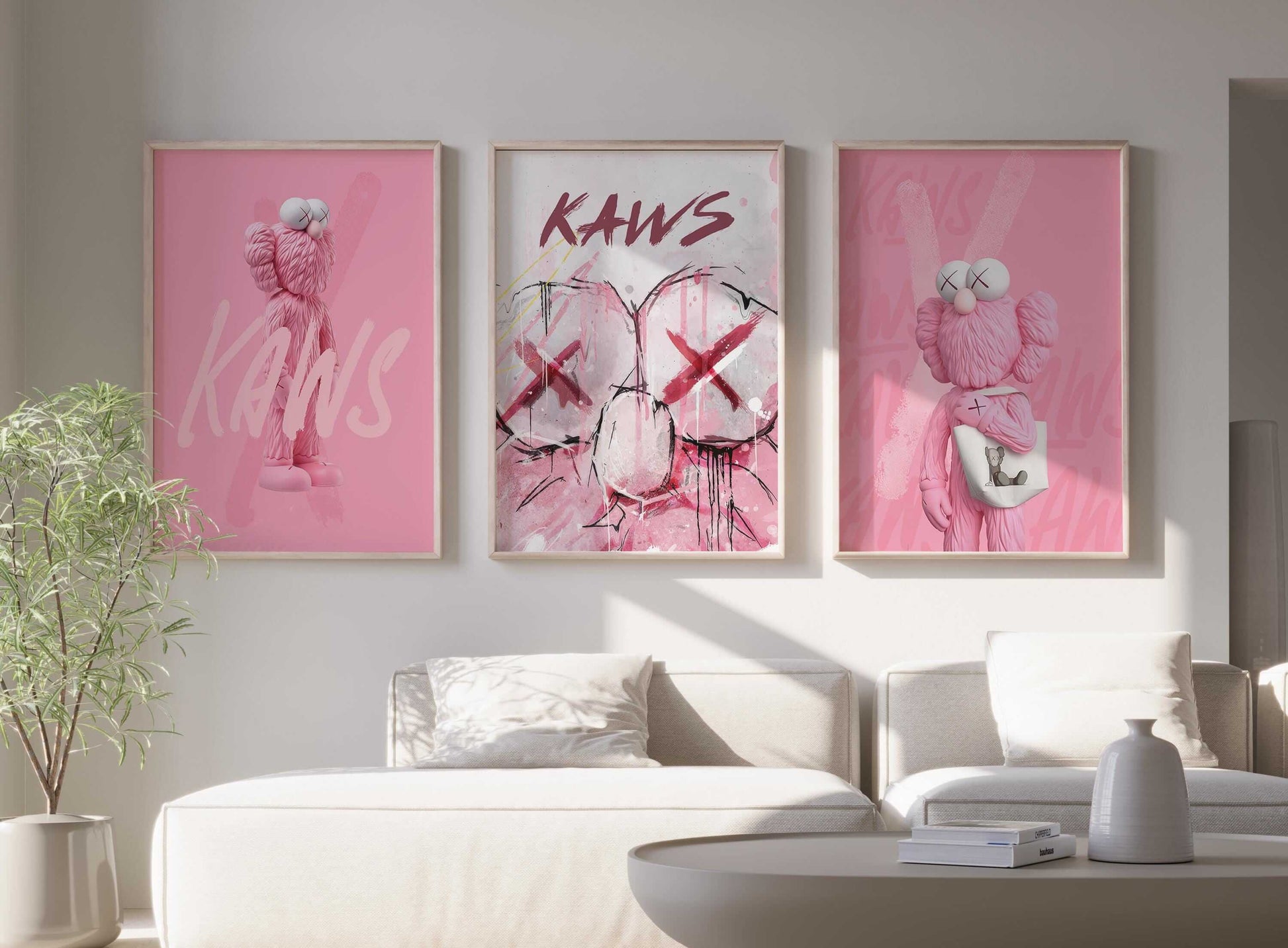 Pink Hypebeast Wall Art Set of 3 - Haus of Prints