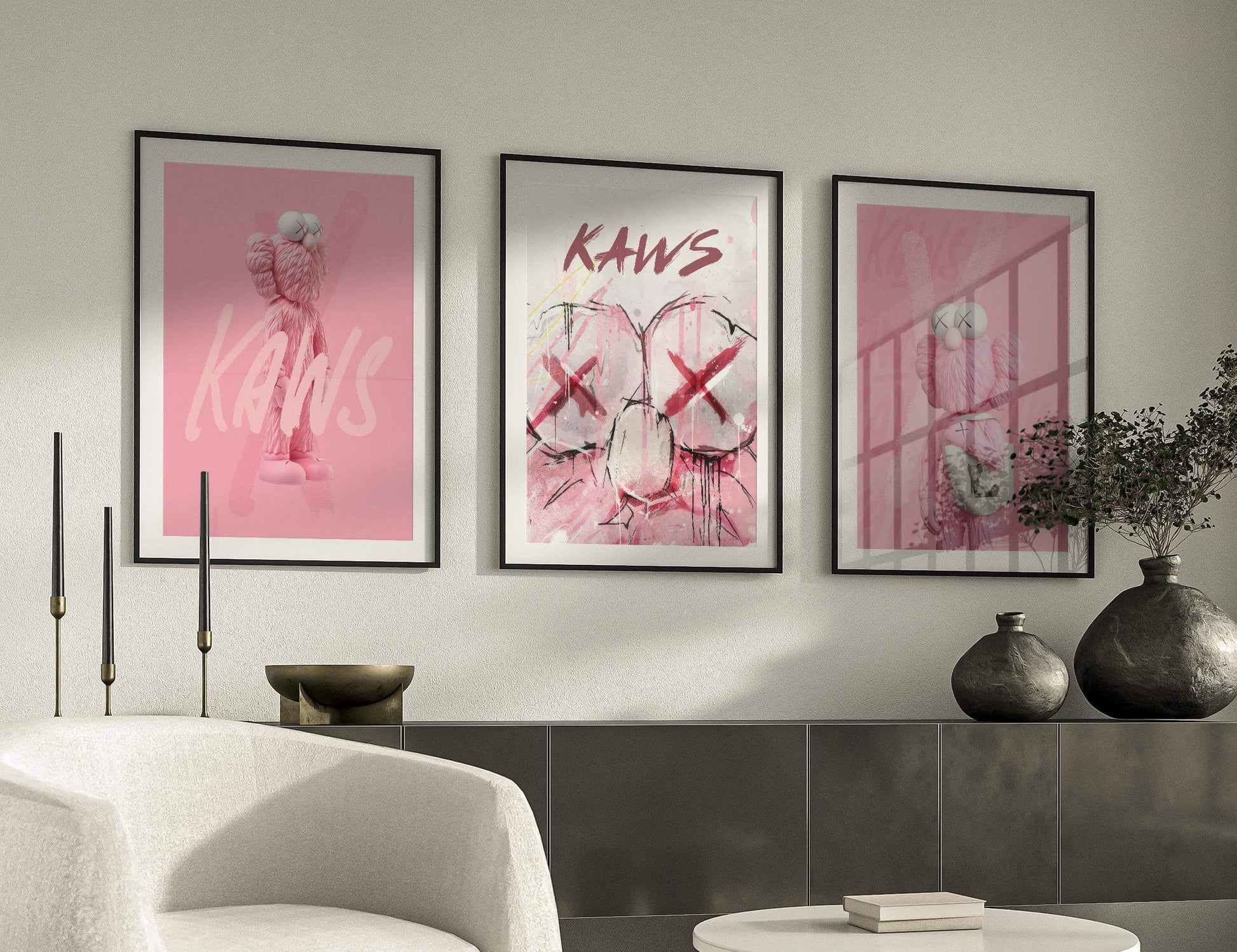 Pink Hypebeast Wall Art Set of 3 - Haus of Prints