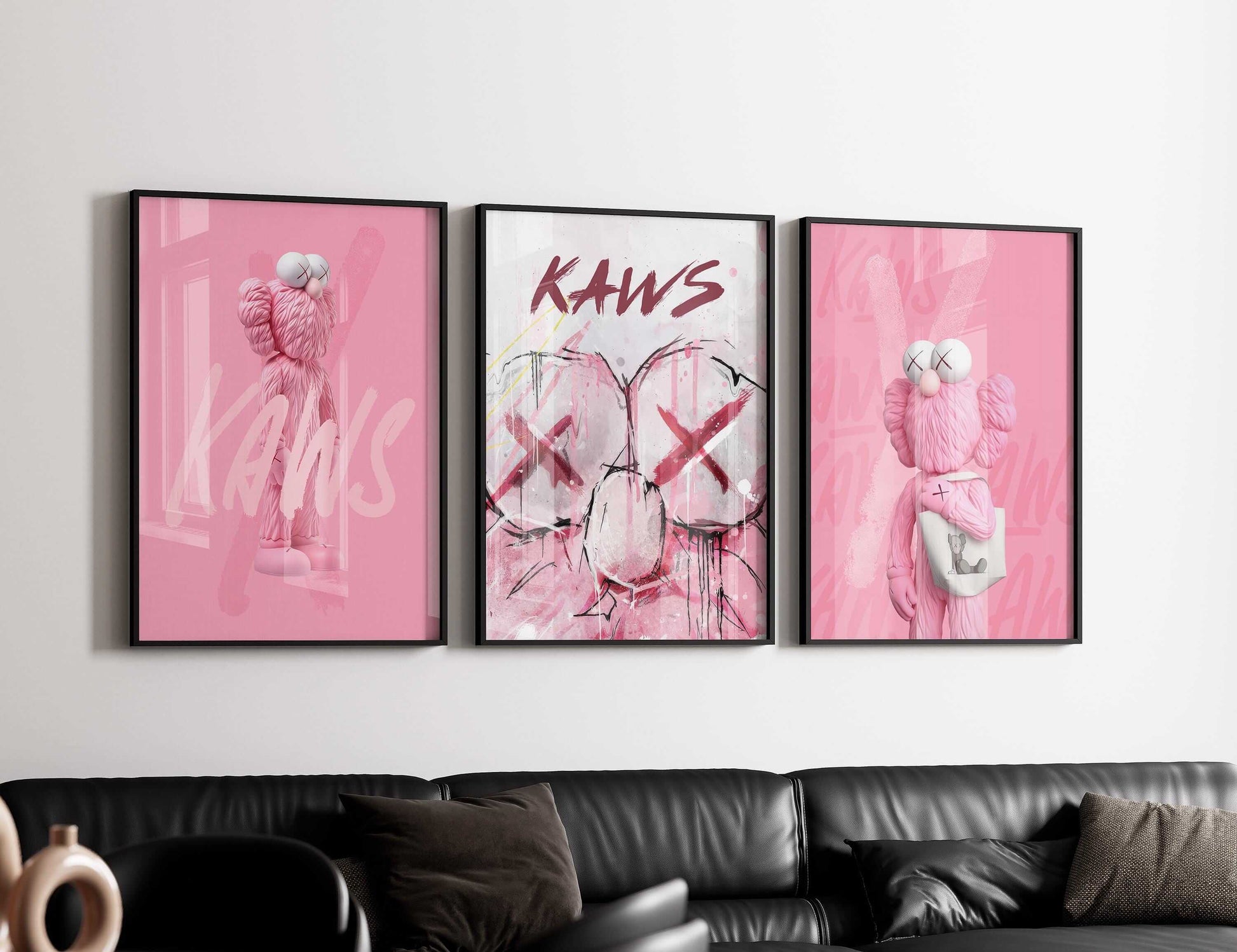 Pink Hypebeast Wall Art Set of 3 - Haus of Prints